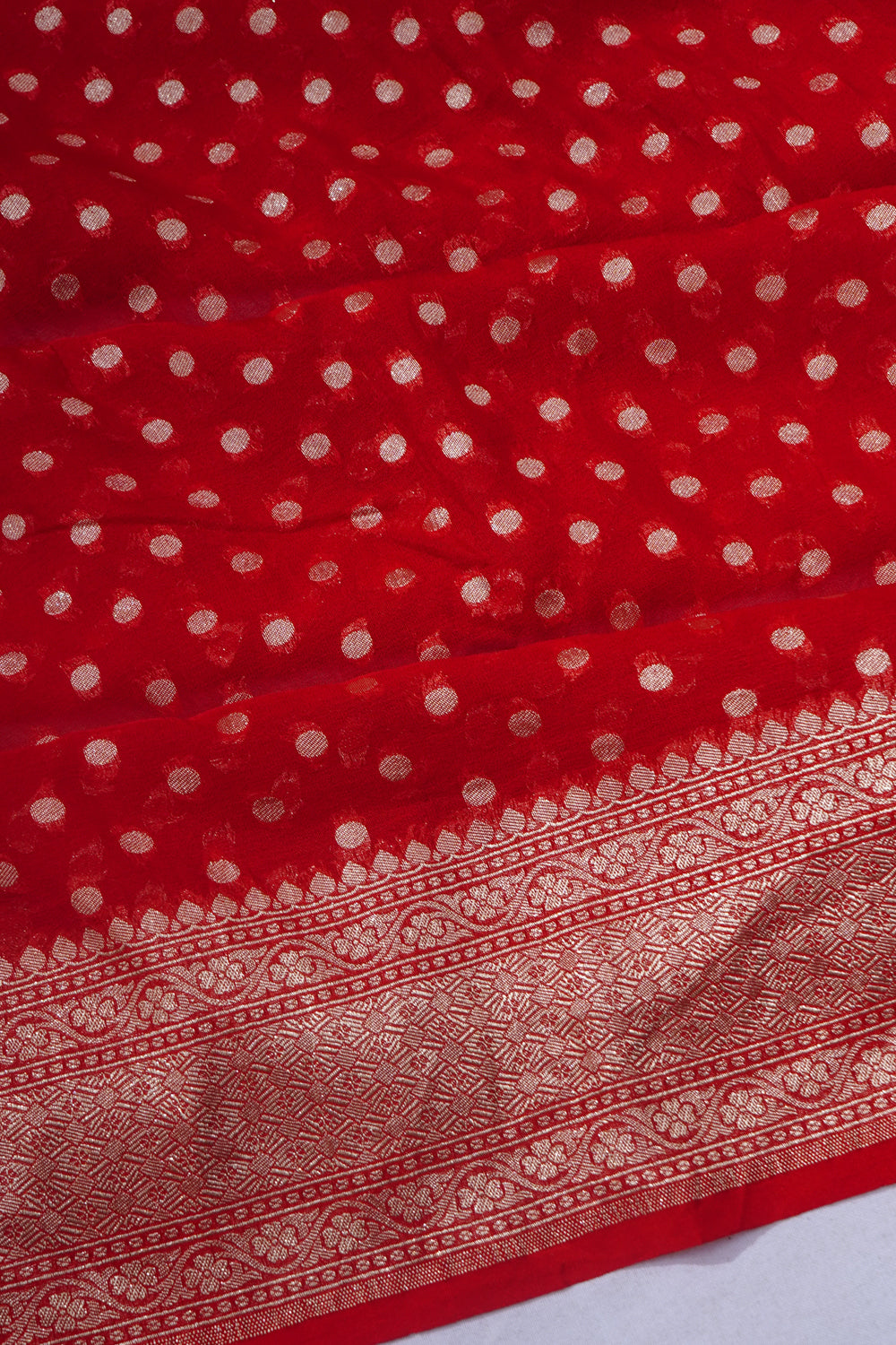 Banarasi Georgette Brocade Red Saree