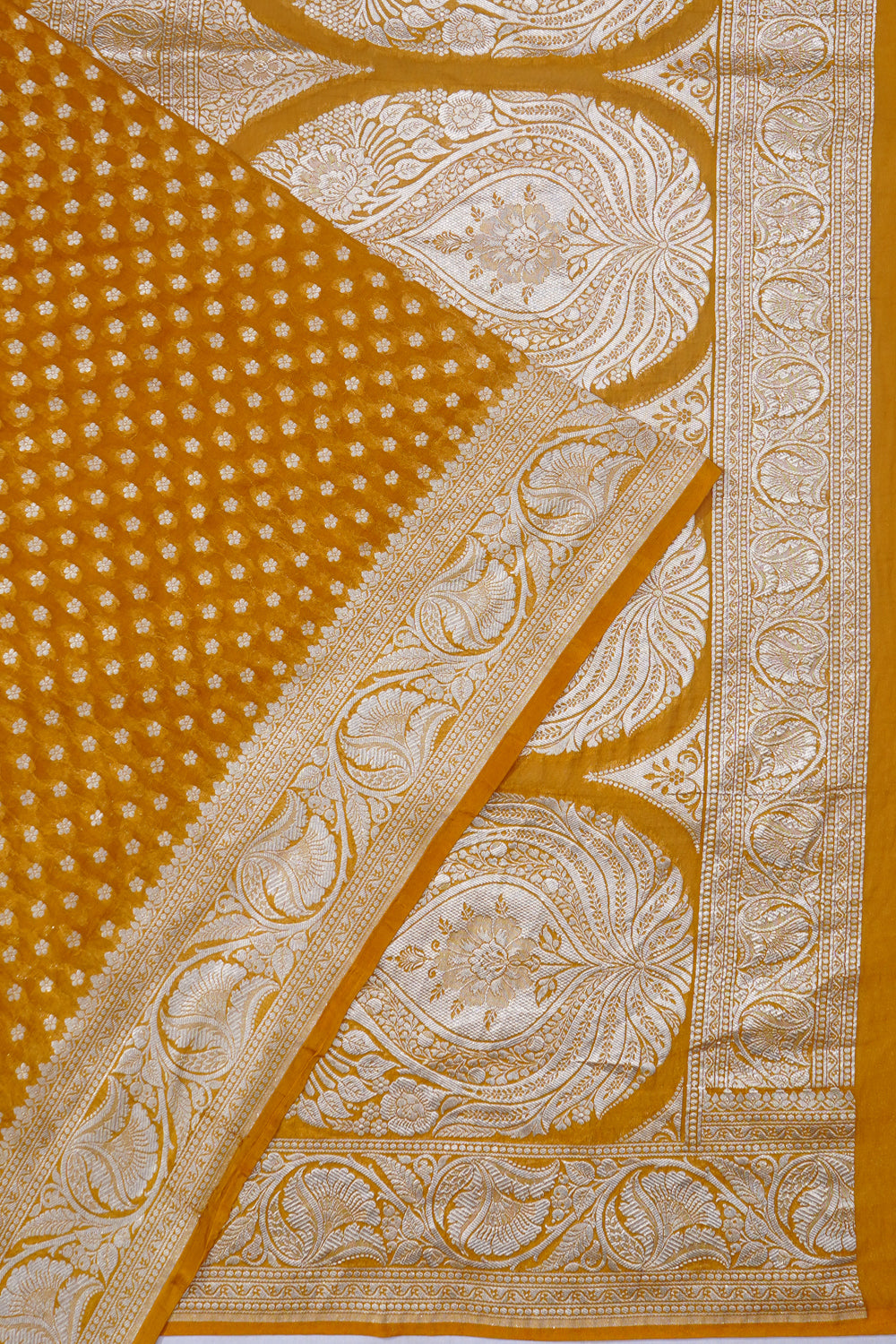 Banarasi Georgette Butta Yellow Saree