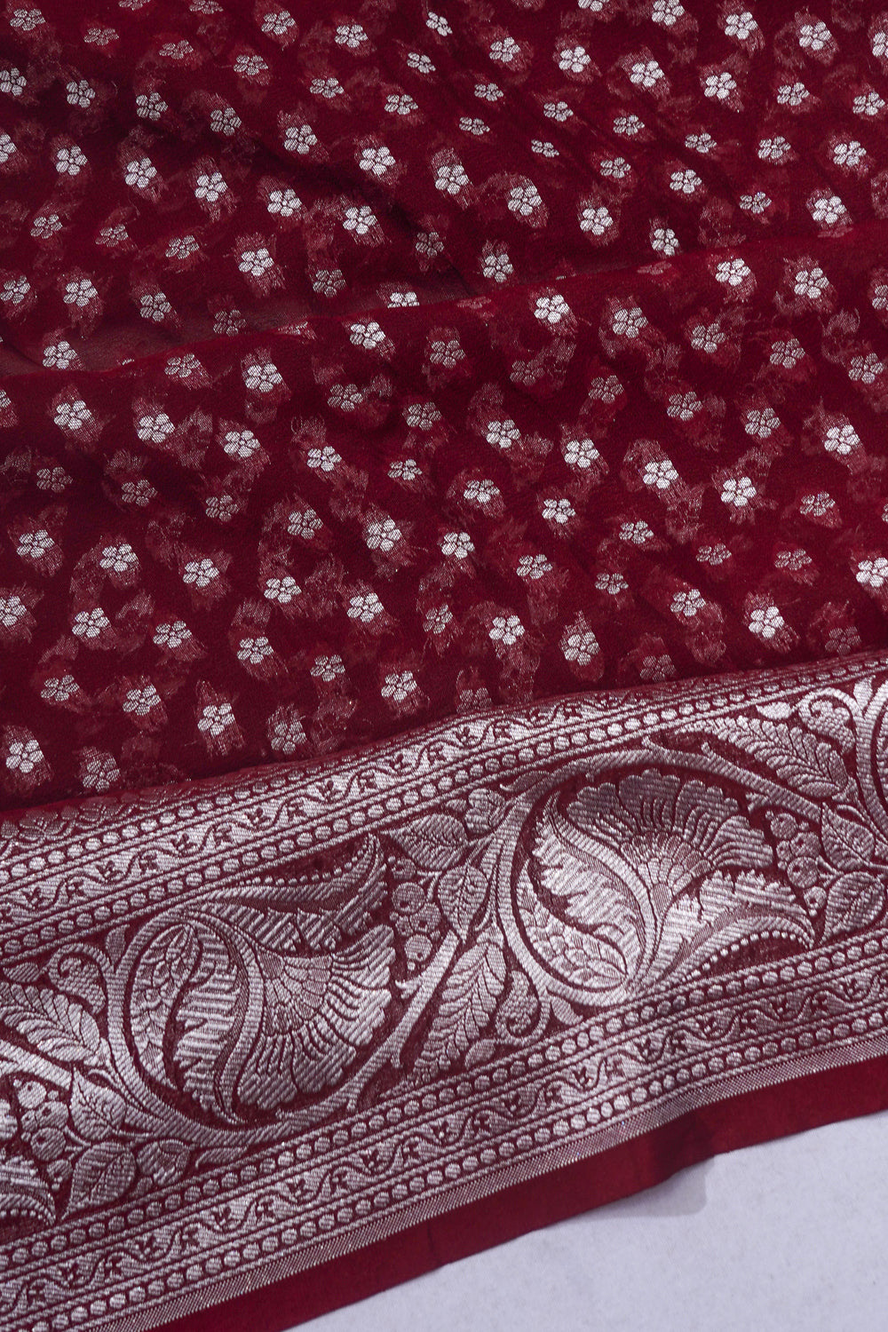 Banarasi Georgette Butta Brown Saree