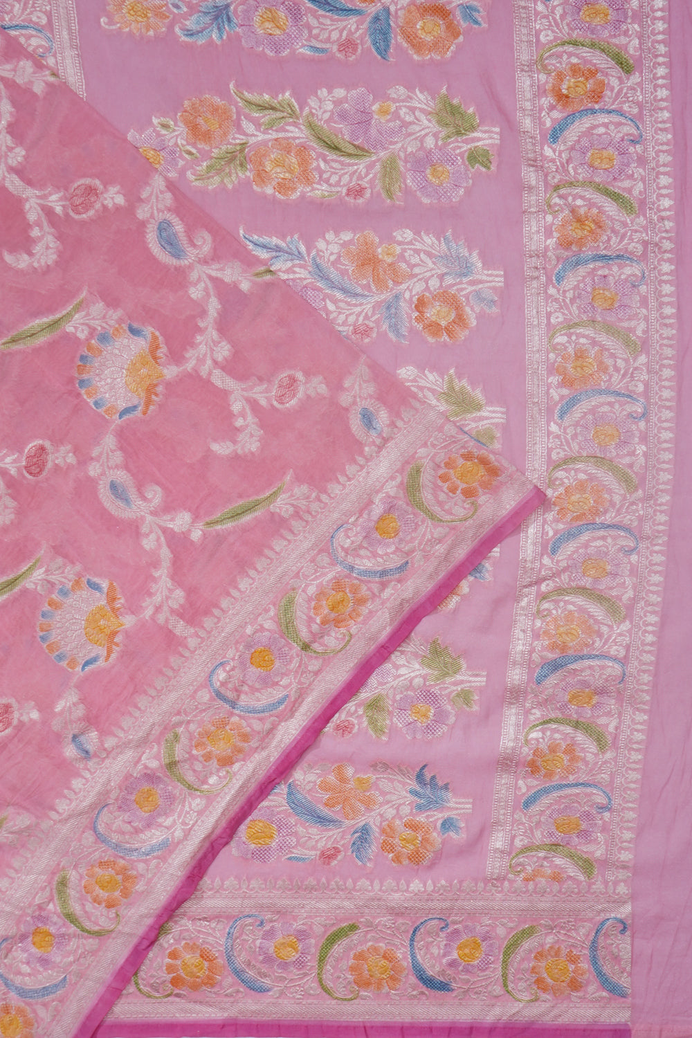 Banarasi Georgette Jaal Baby Pink Saree