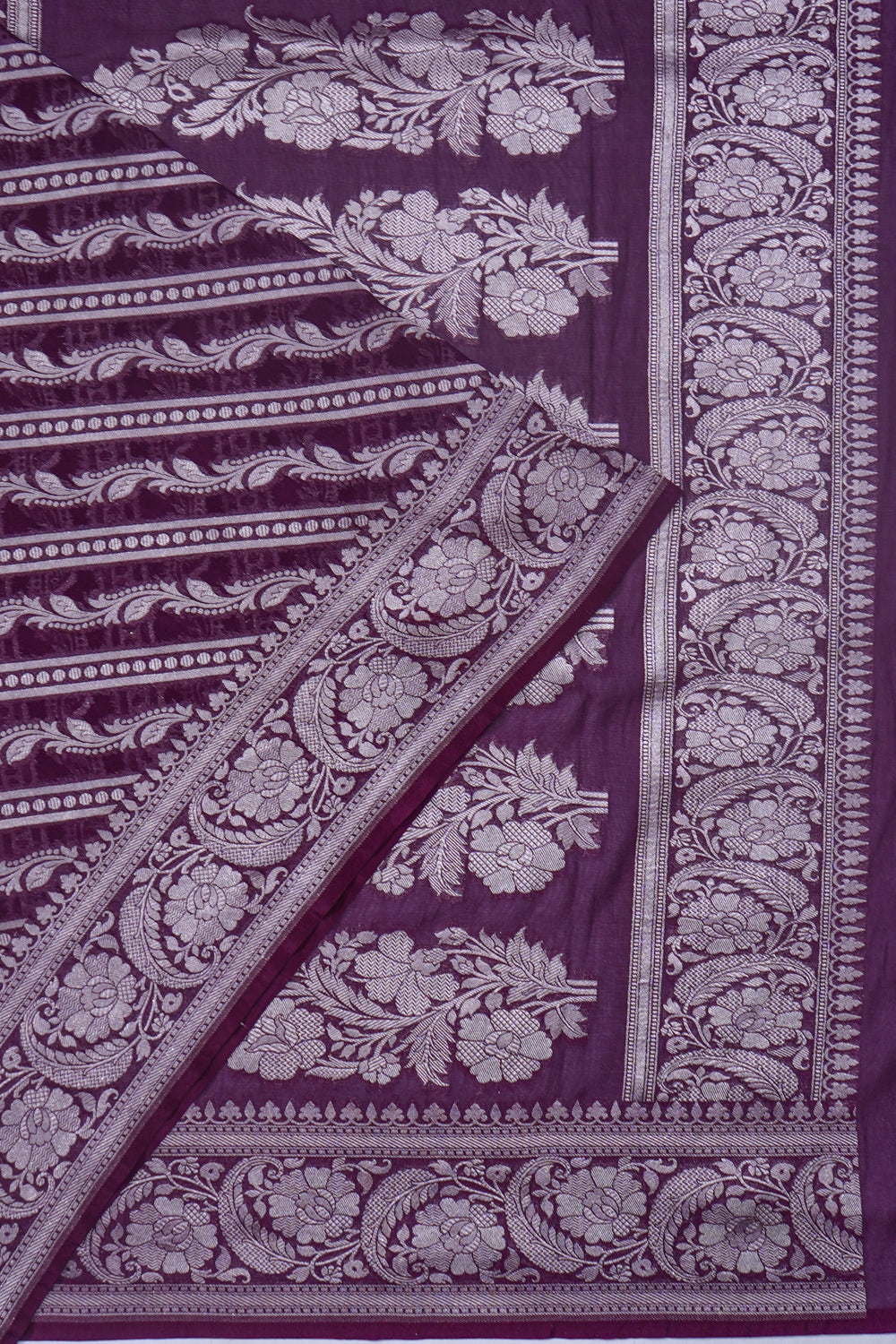 Banarasi Georgette Brocade Purple Saree