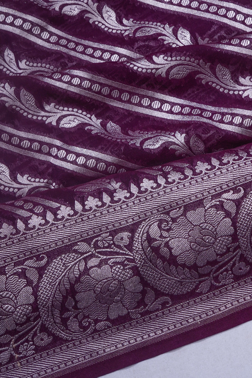 Banarasi Georgette Brocade Purple Saree