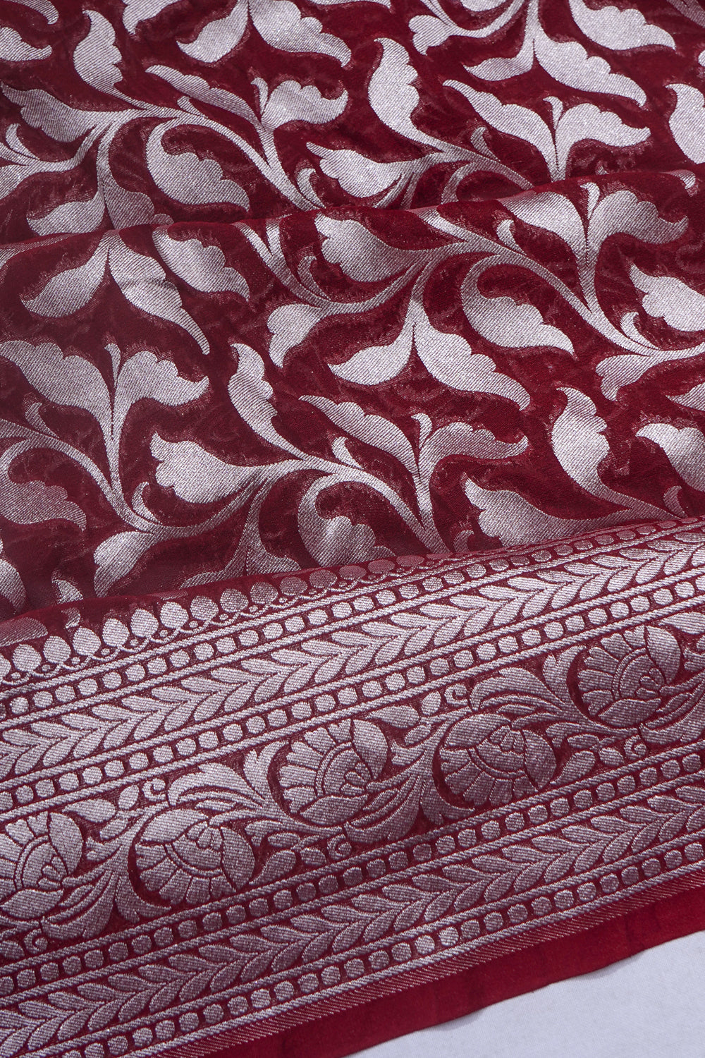 Banarasi Georgette Brocade Brown Saree