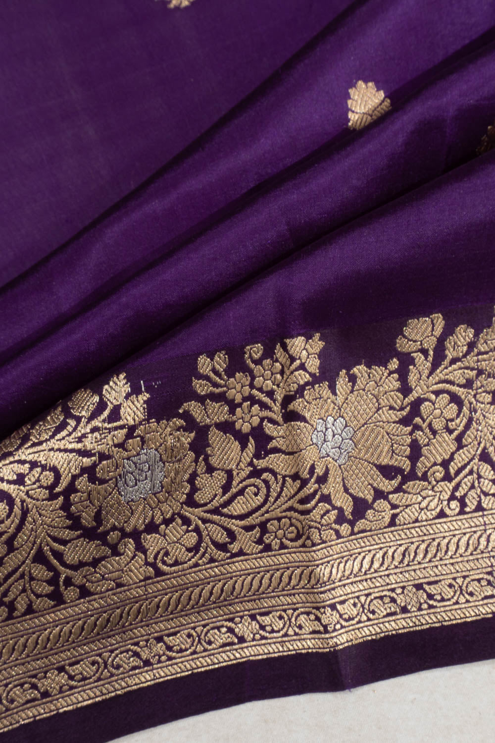 Banarasi Silk Butta Violet Saree