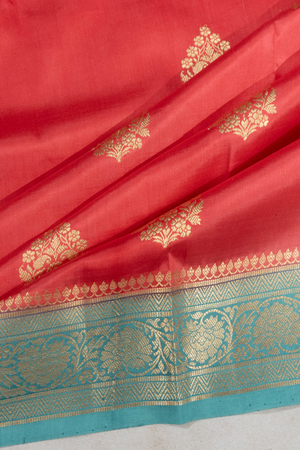 Banarasi Silk Butta Red Saree