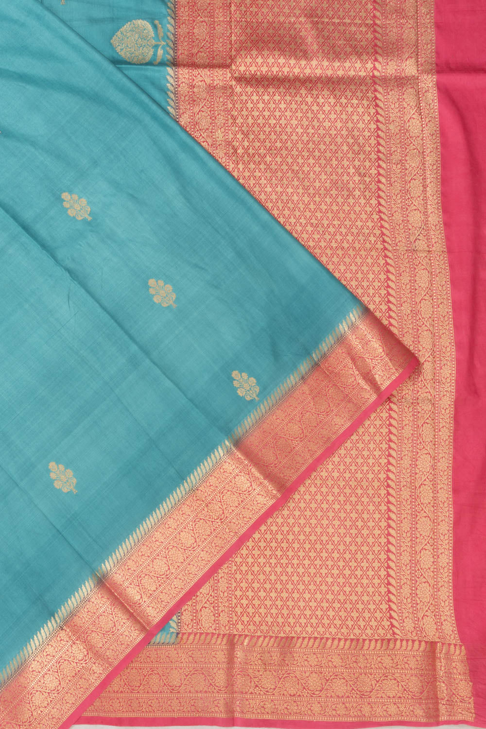Banarasi Silk Butta Powder Blue Saree