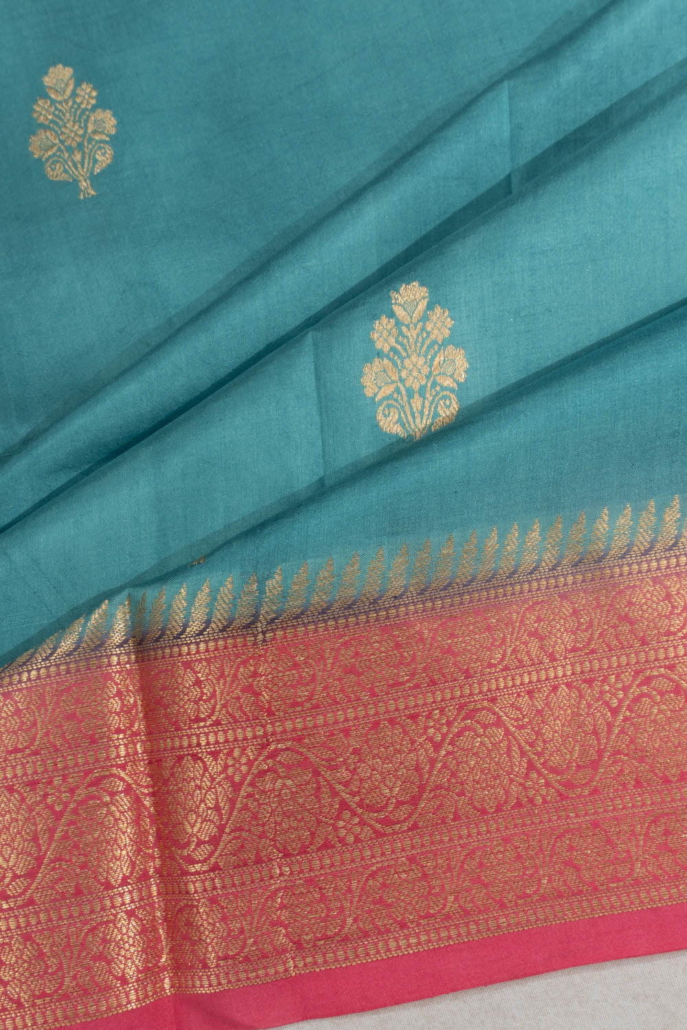 Banarasi Silk Butta Powder Blue Saree