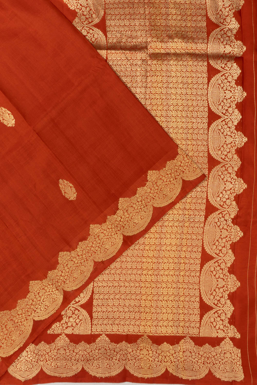 Banarasi Silk Butta Brown Saree