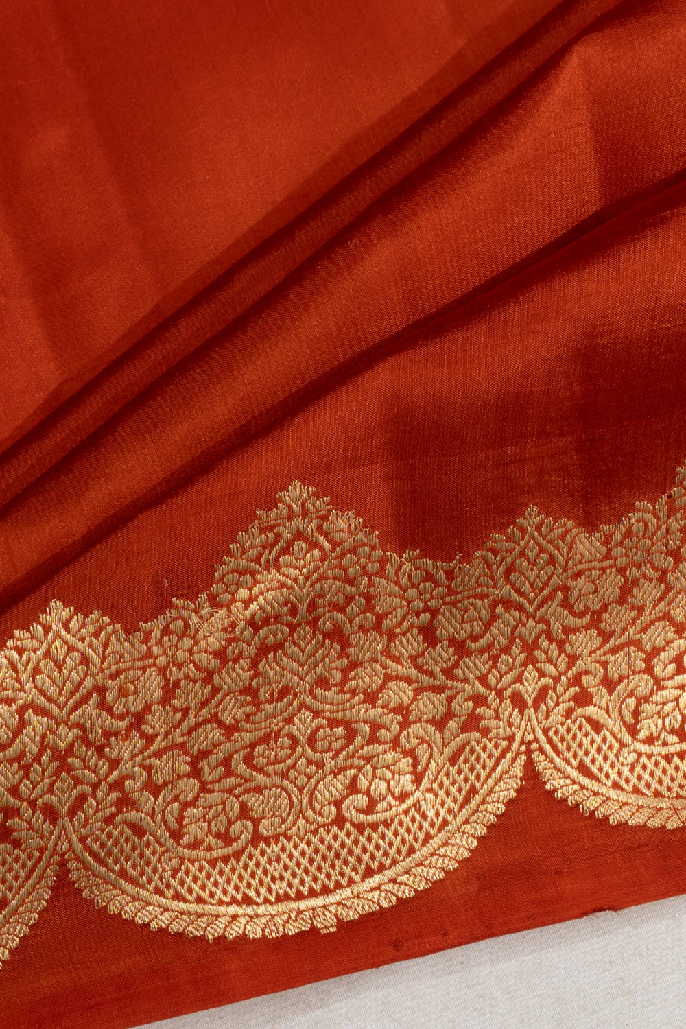 Banarasi Silk Butta Brown Saree