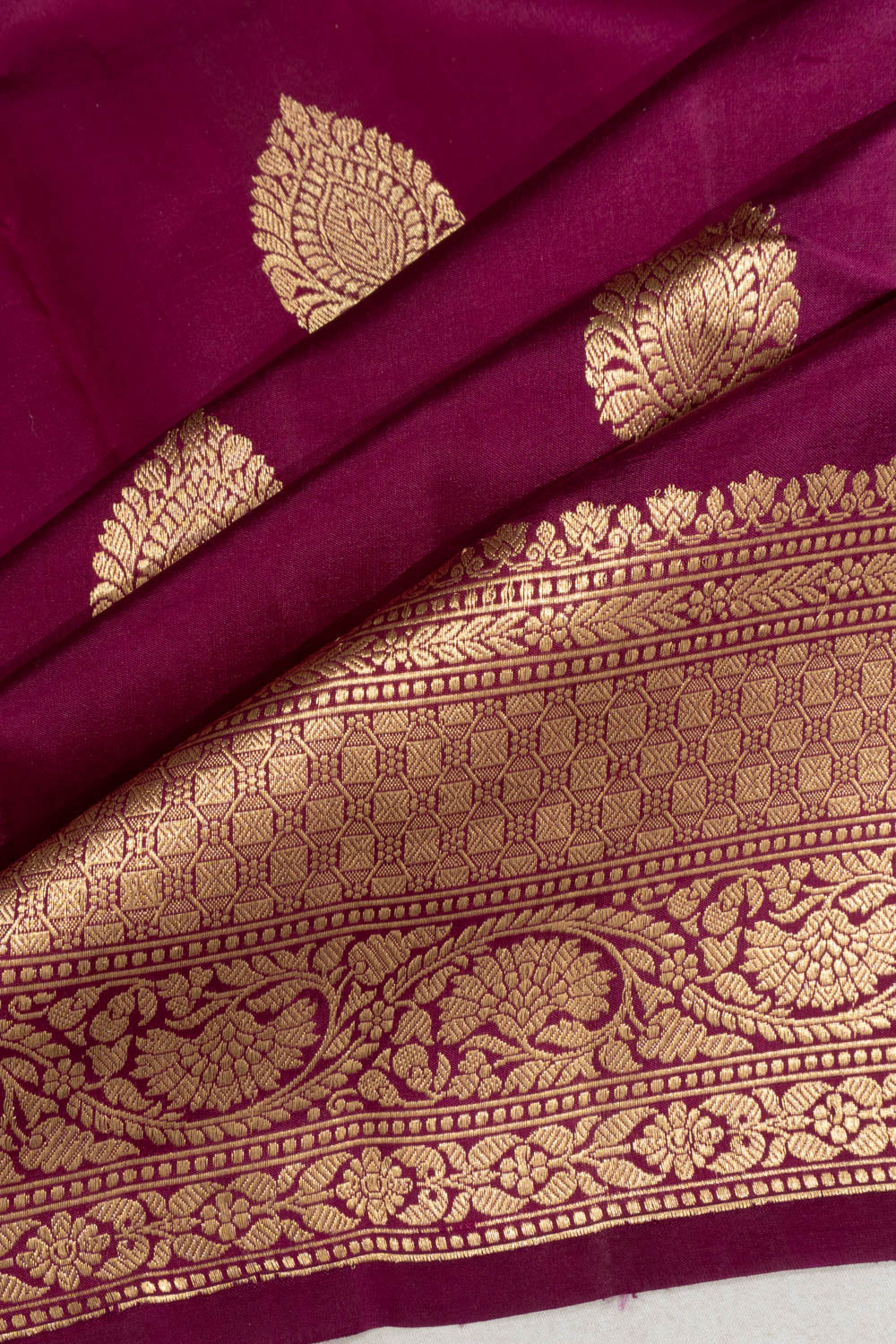 Banarasi Silk Butta Purple Saree
