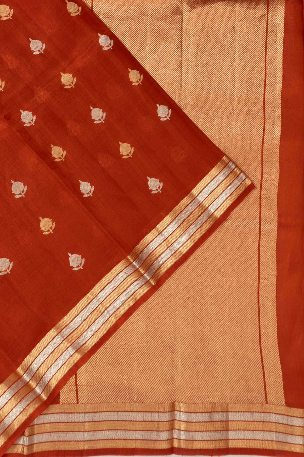 Banarasi Silk Butta Brown Saree