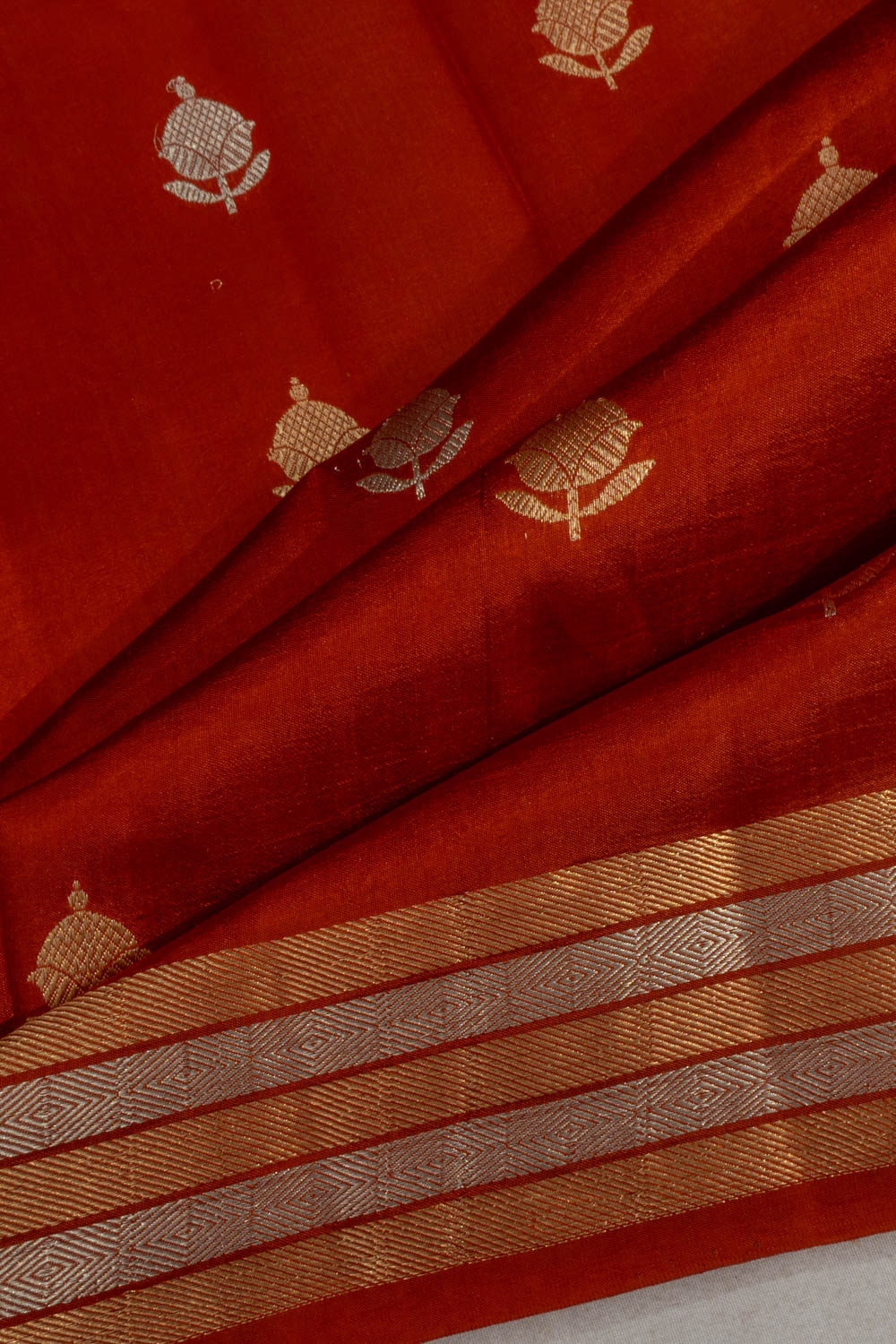 Banarasi Silk Butta Brown Saree