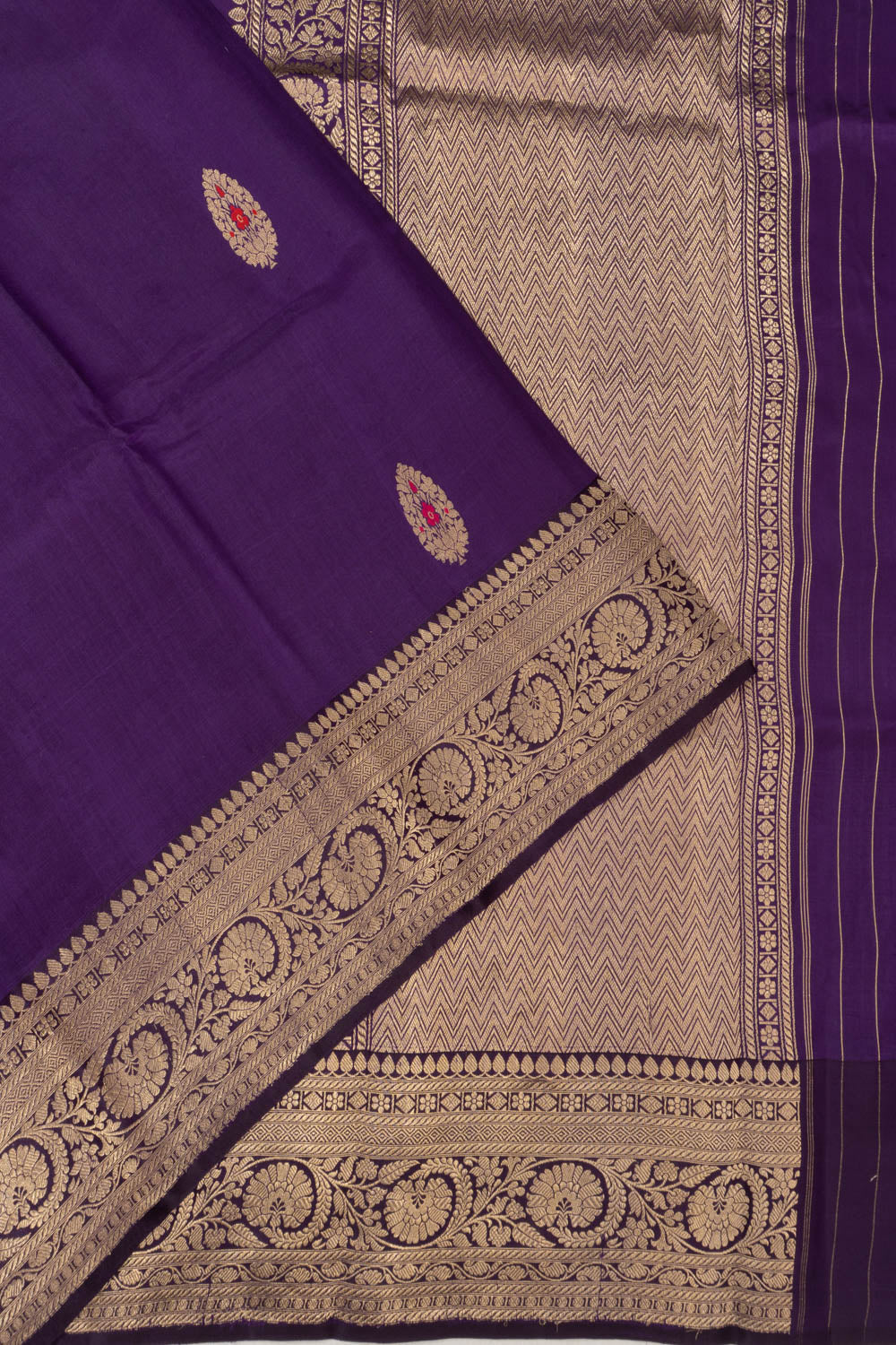Banarasi Silk Butta Violet Saree