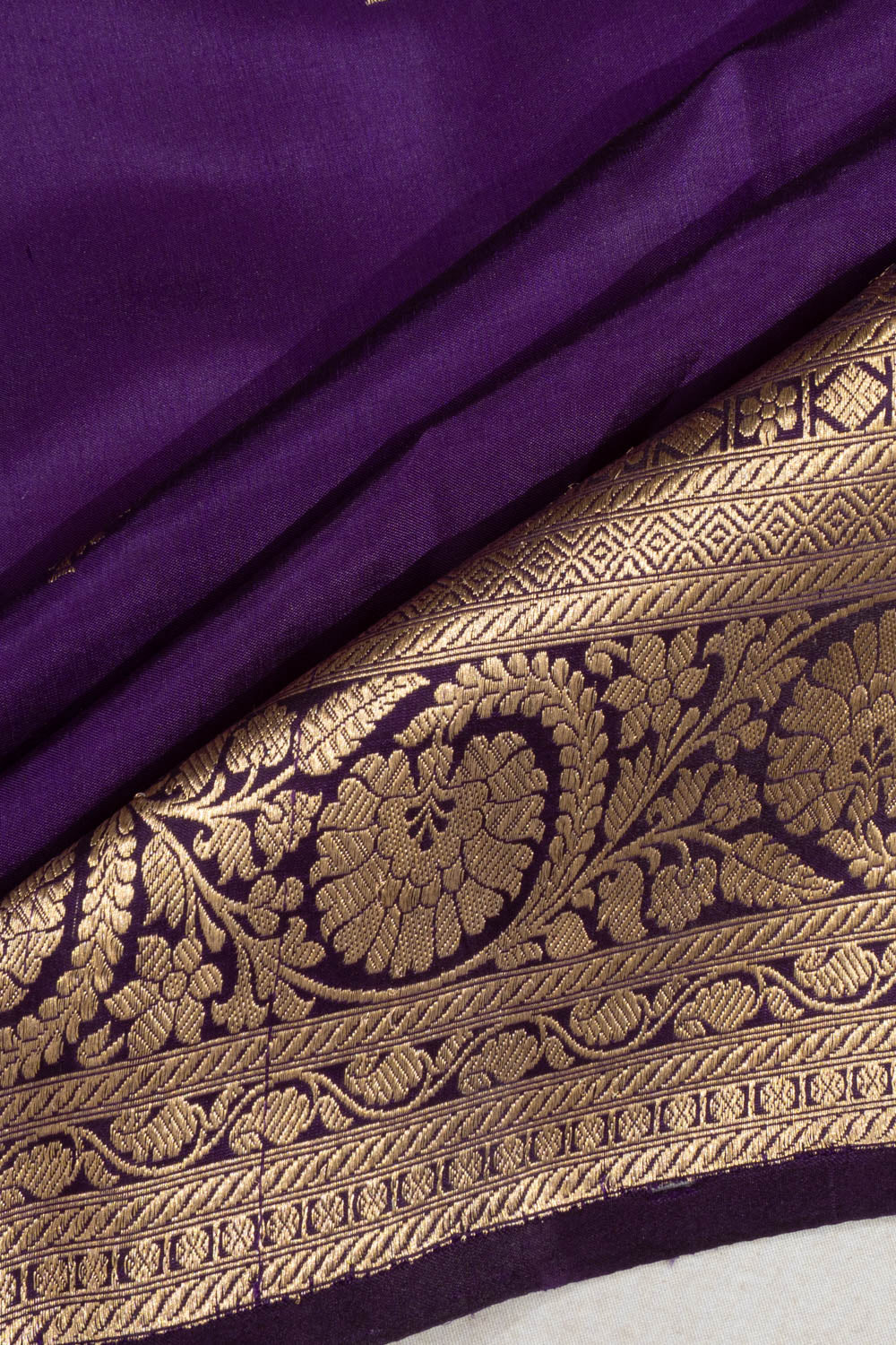 Banarasi Silk Butta Violet Saree