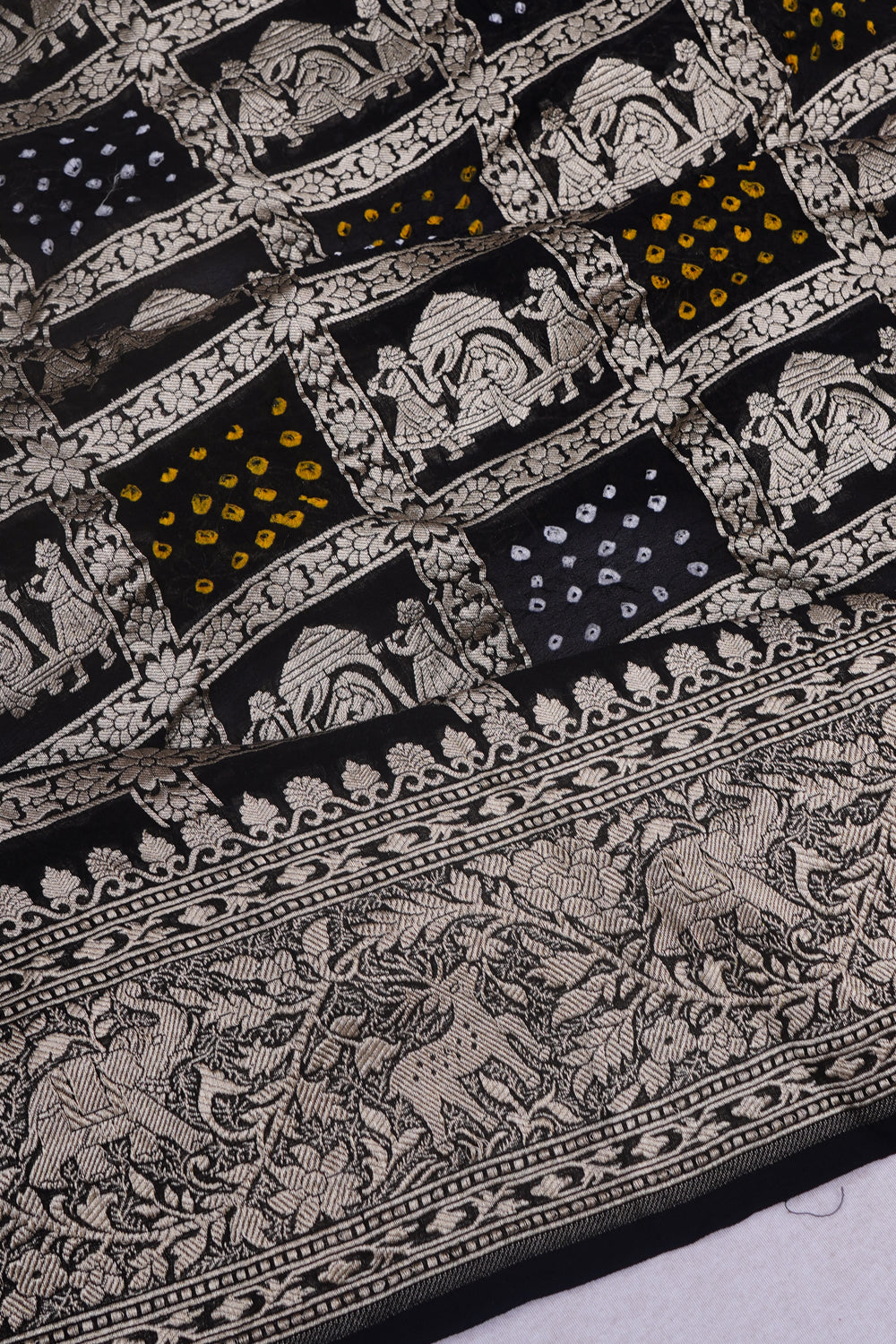 Banarasi Georgette Bandhani Black Saree