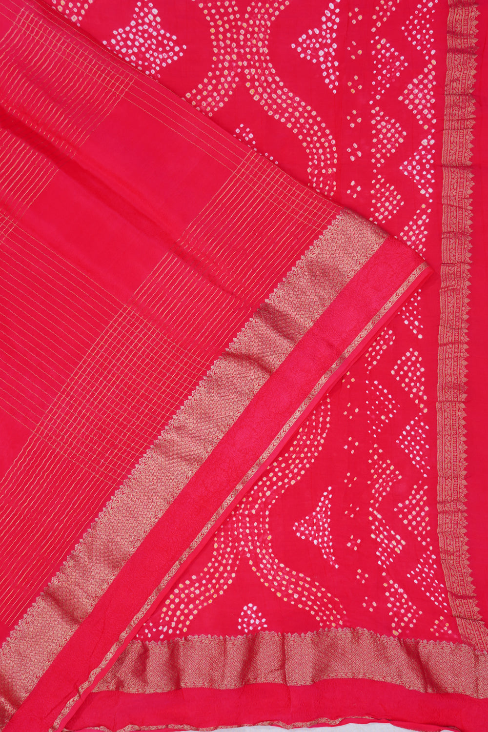 Banarasi Georgette Bandhani Pink Saree