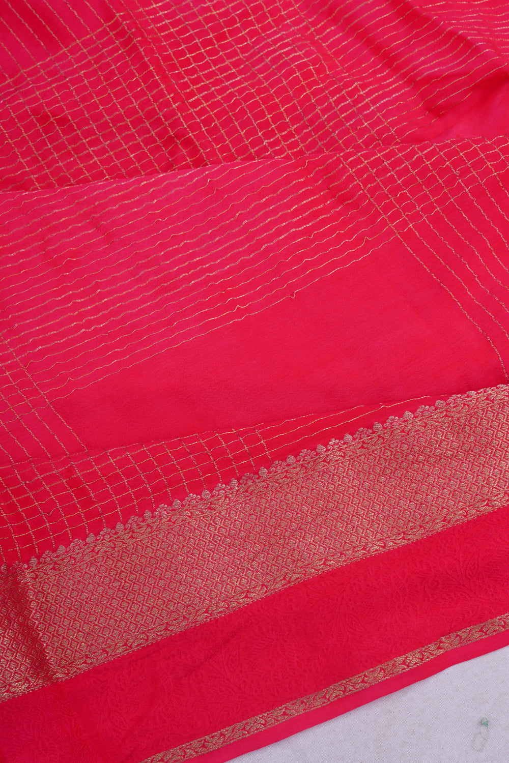 Banarasi Georgette Bandhani Pink Saree