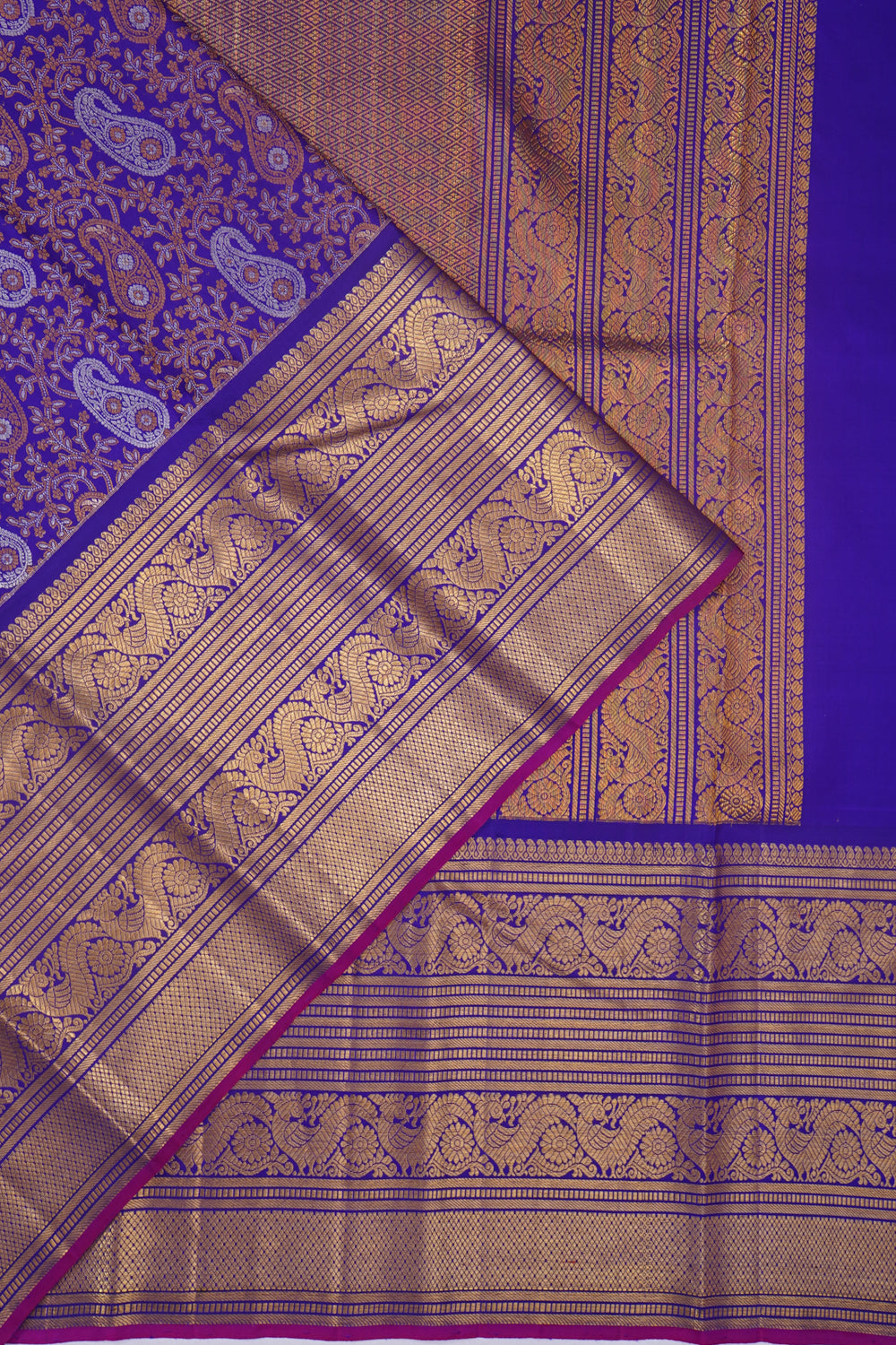 Kanchipuram Silk Brocade Violet Saree