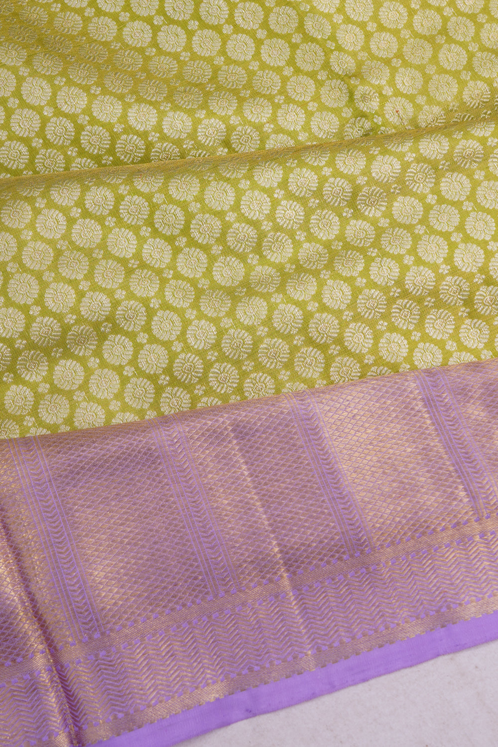 Kanchipuram Silk Tissue Brocade Green Saree