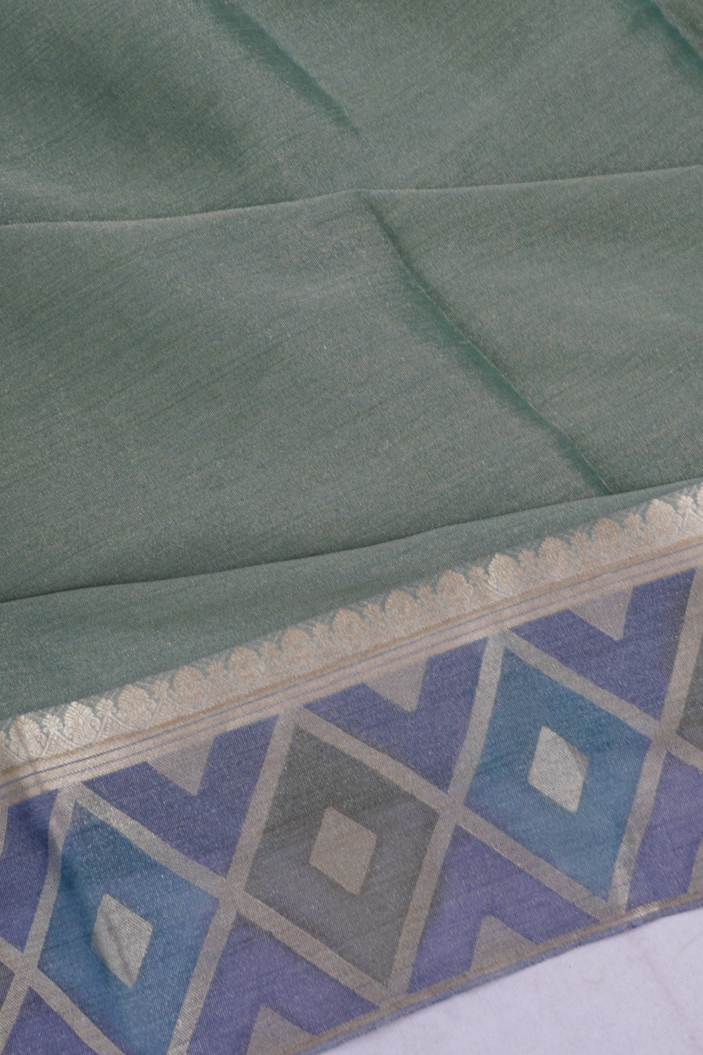 Banarasi Tussar Silk Plain Green Saree