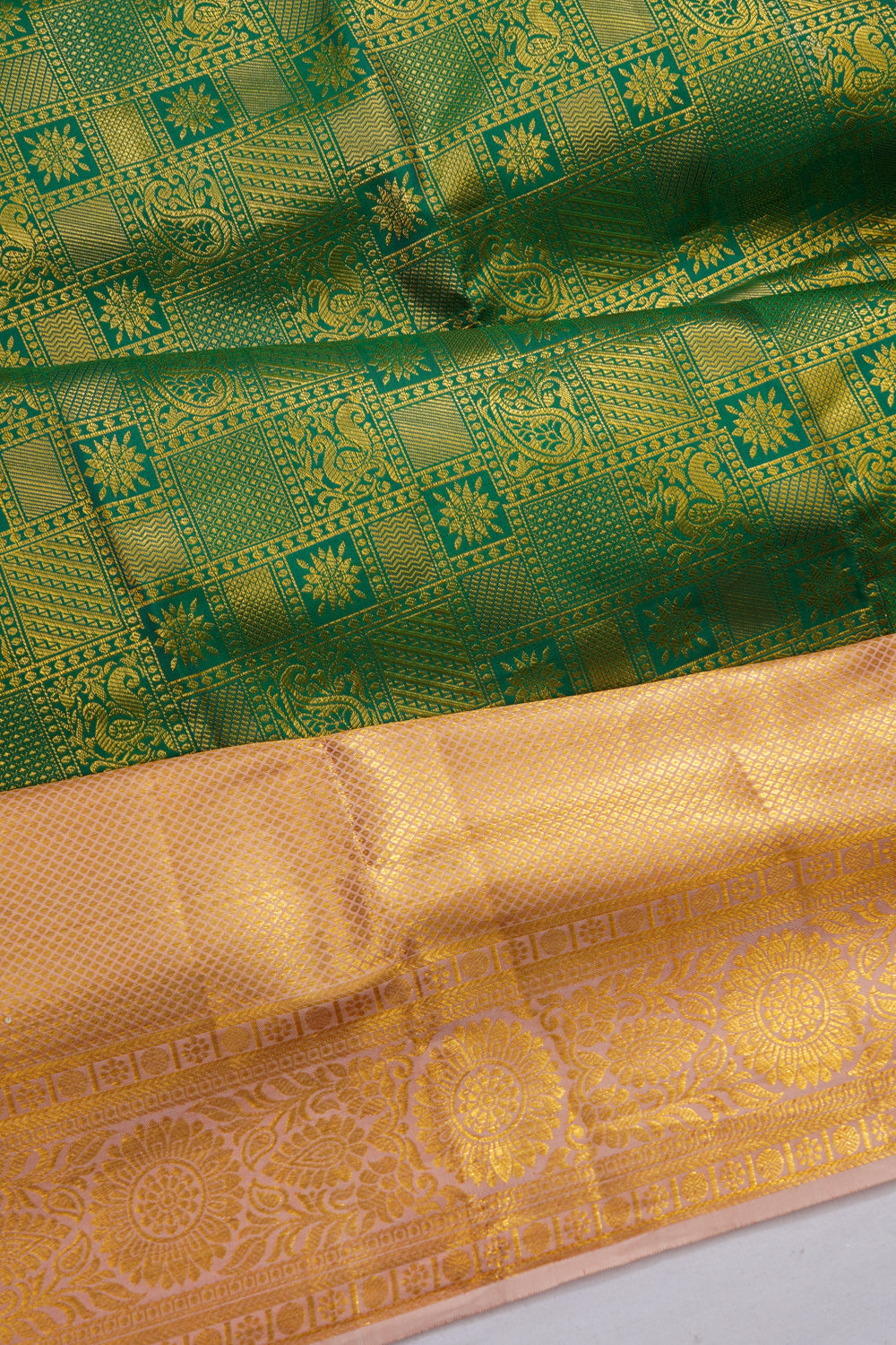 Taranga Kanchi Silk Brocade Green Saree