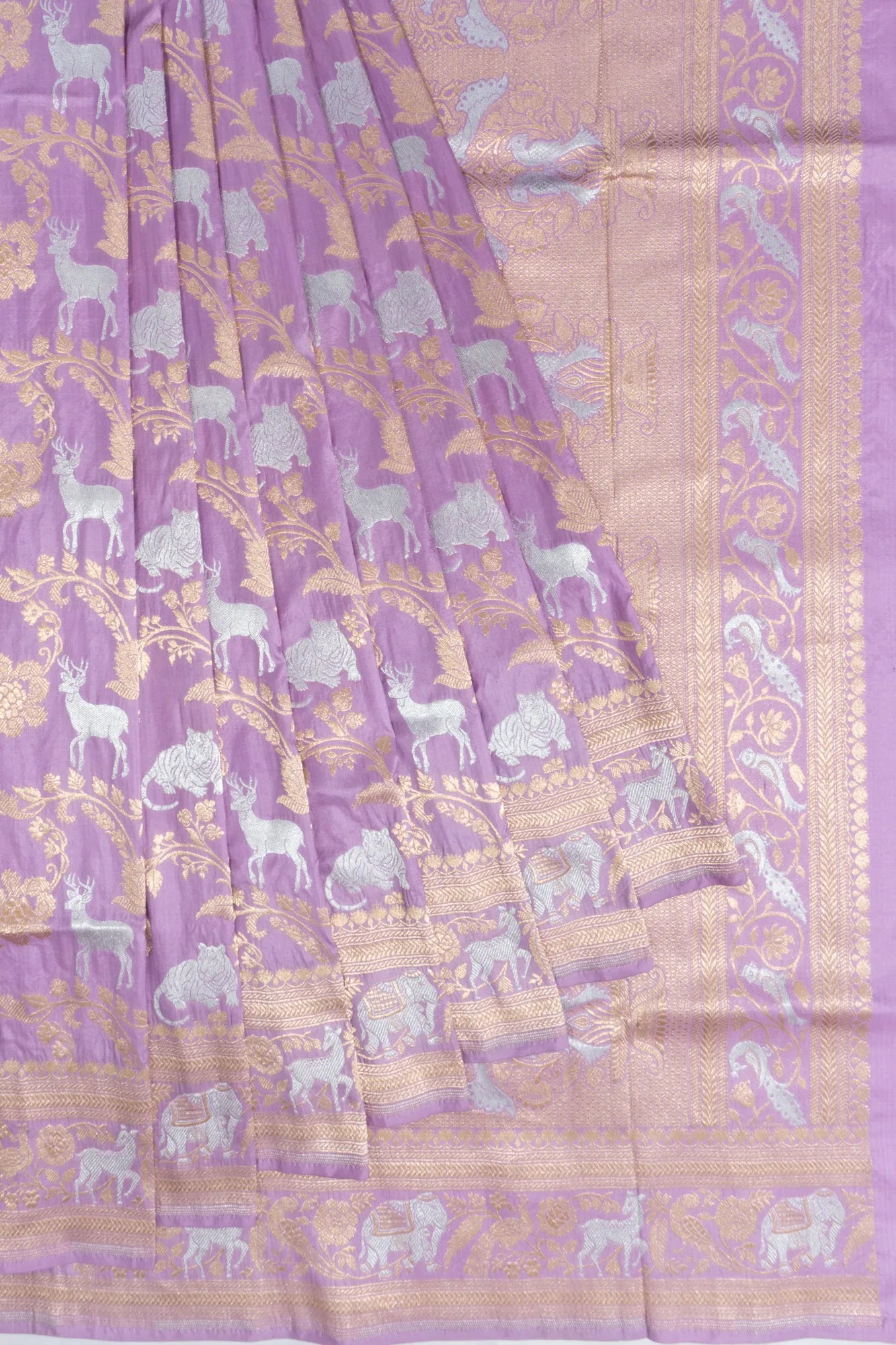 Banarasi Silk Jaal Lavender Saree