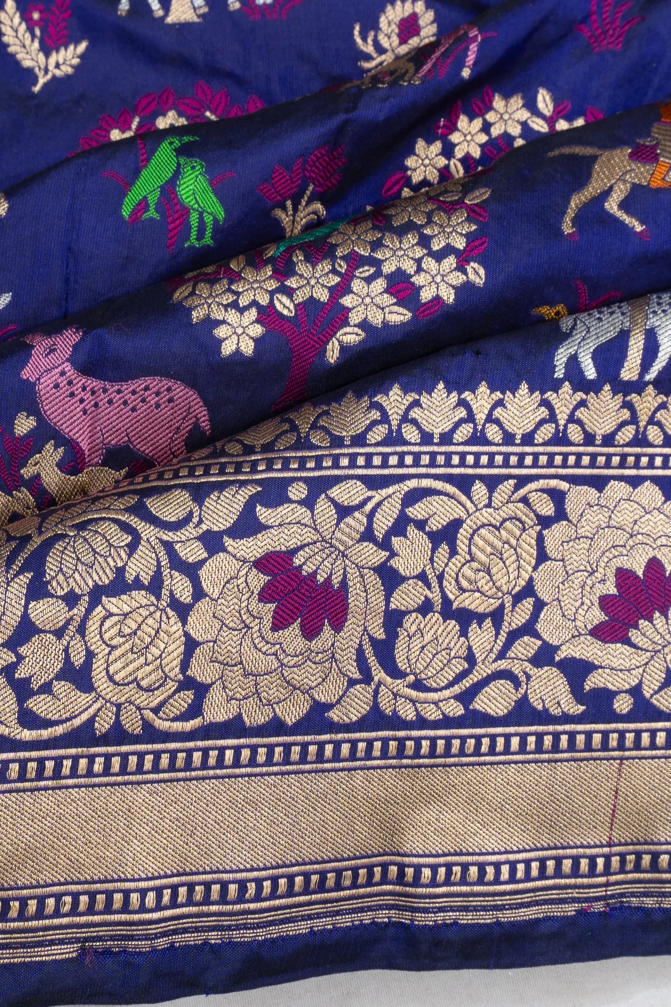 Banarasi Silk Butta Dark Blue Saree