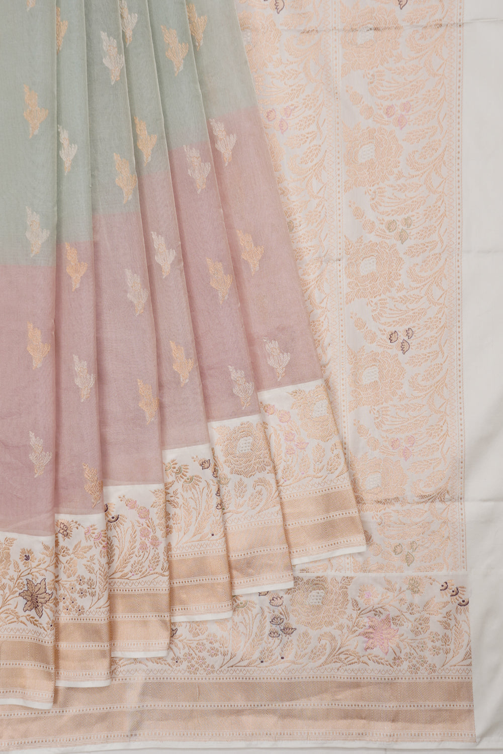 Banarasi Kora Organza Butta Multicolour Saree