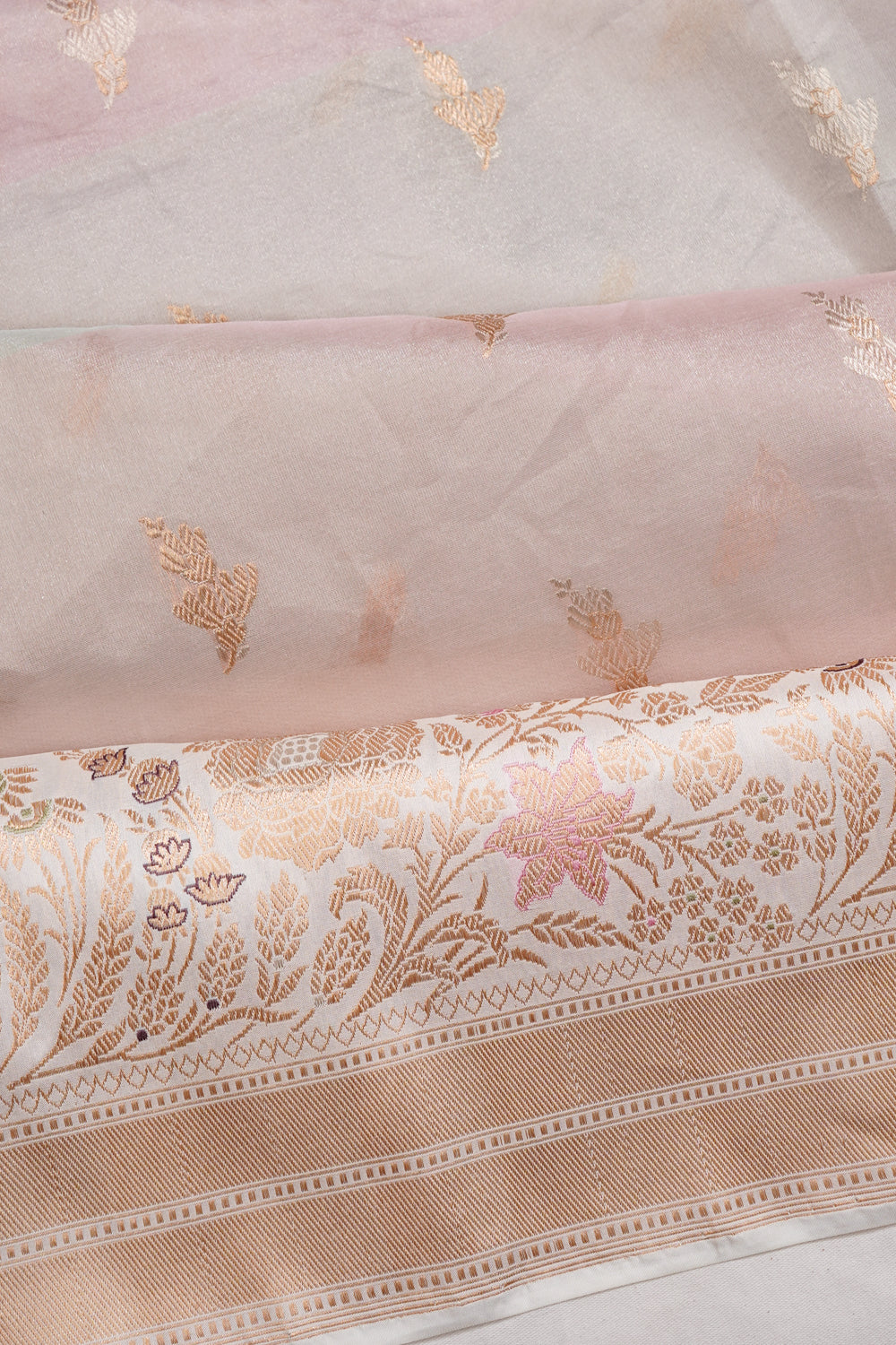 Banarasi Kora Organza Butta Multicolour Saree