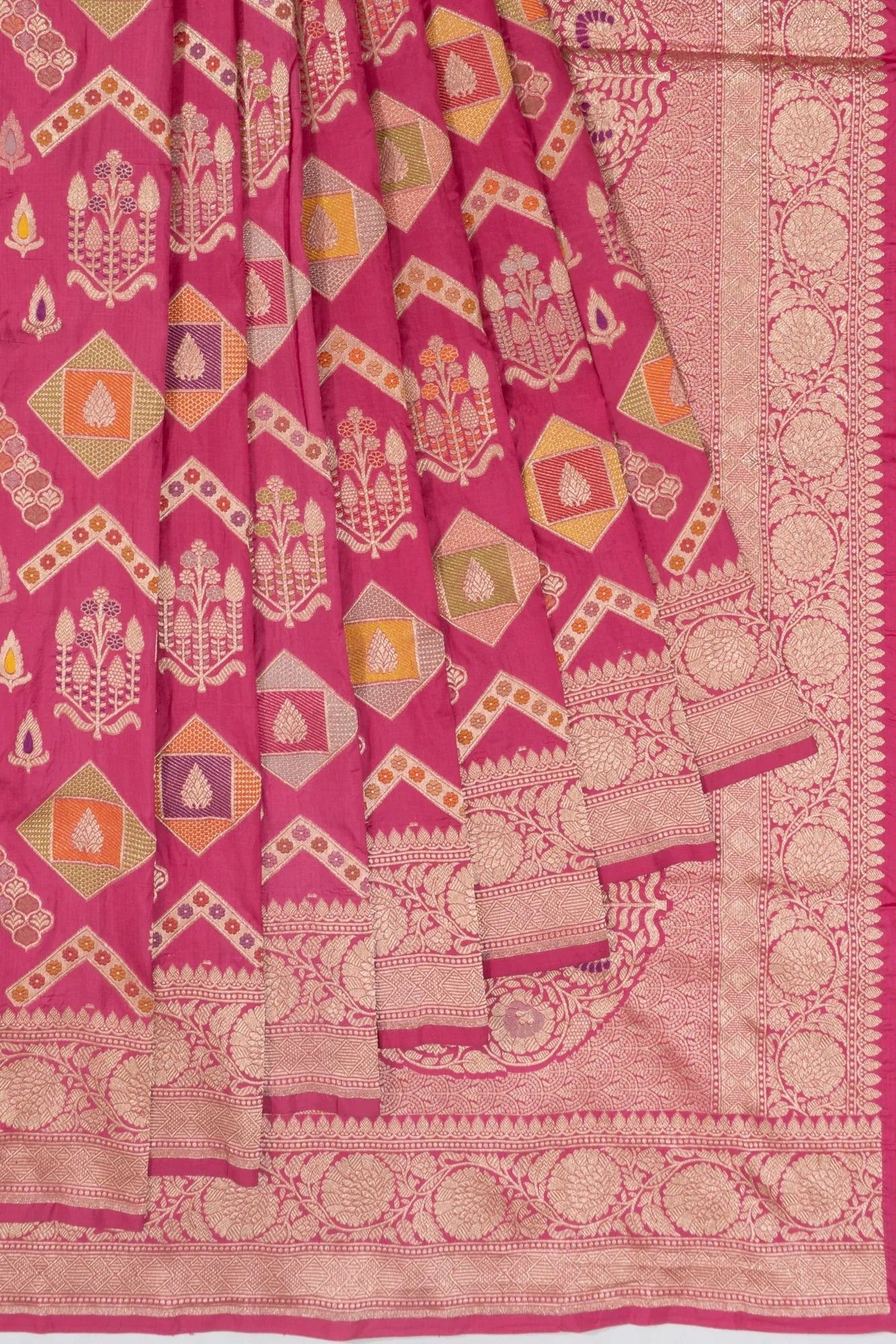 Banarasi Silk Brocade Pink Saree