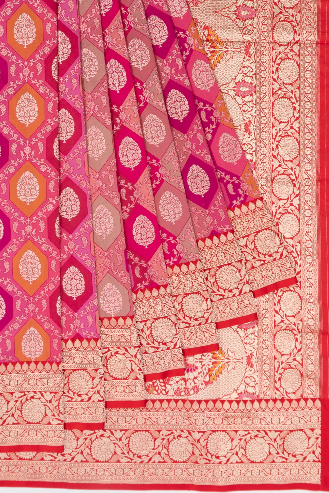 Banarasi Silk Brocade Rangkat Inspired Pink Saree