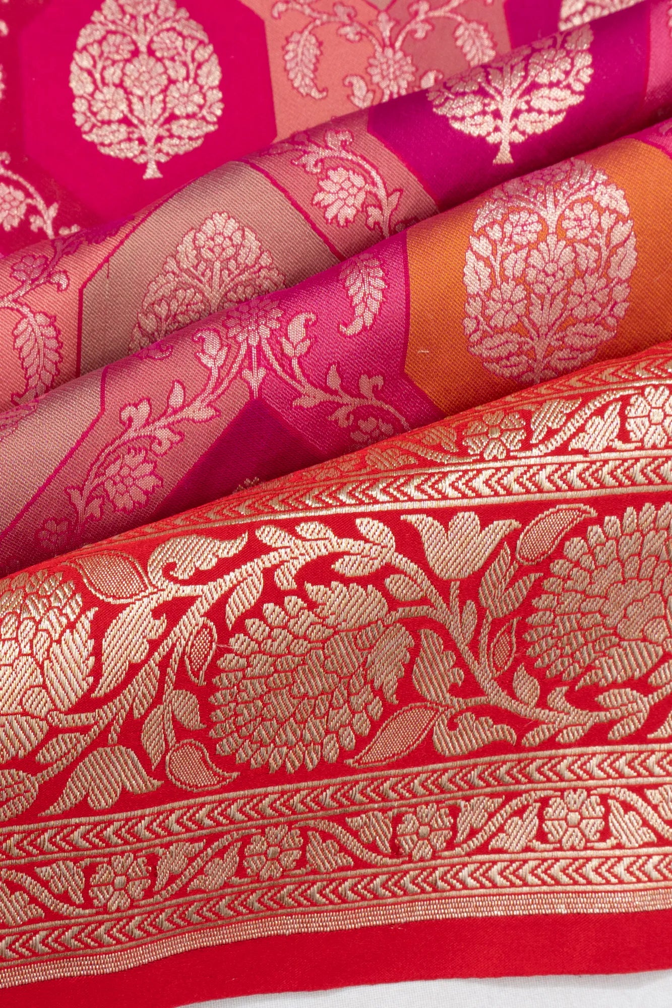 Banarasi Silk Brocade Rangkat Inspired Pink Saree