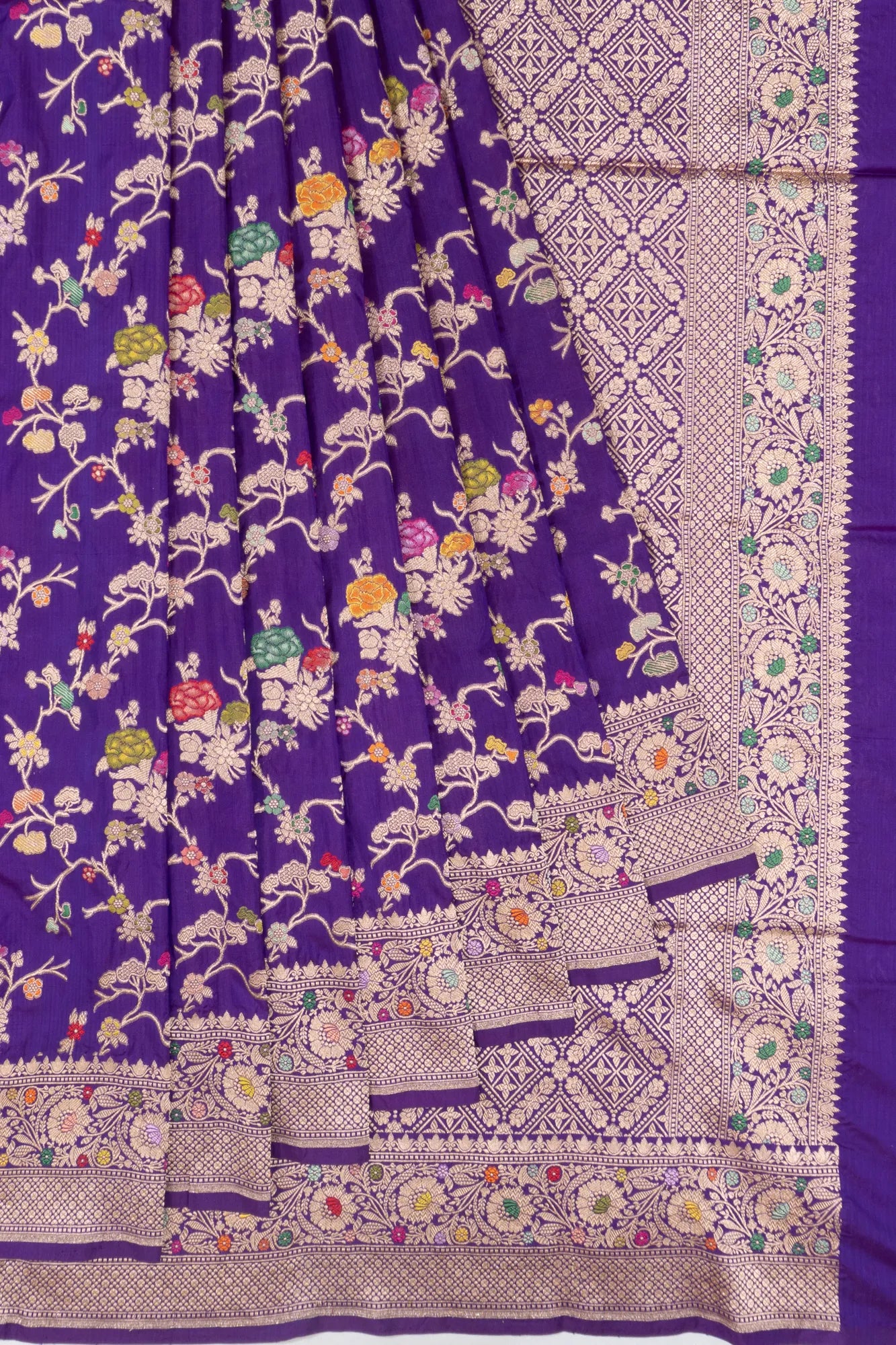 Banarasi Silk Jaal Violet Saree