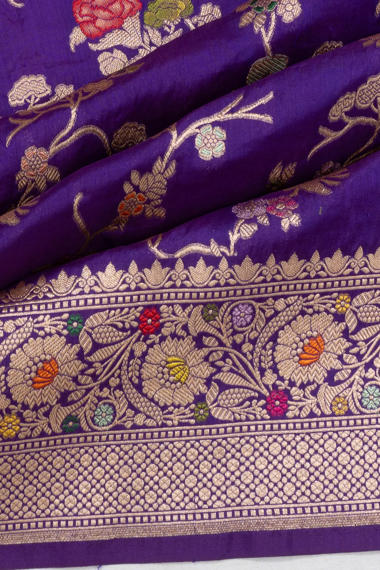 Banarasi Silk Jaal Violet Saree