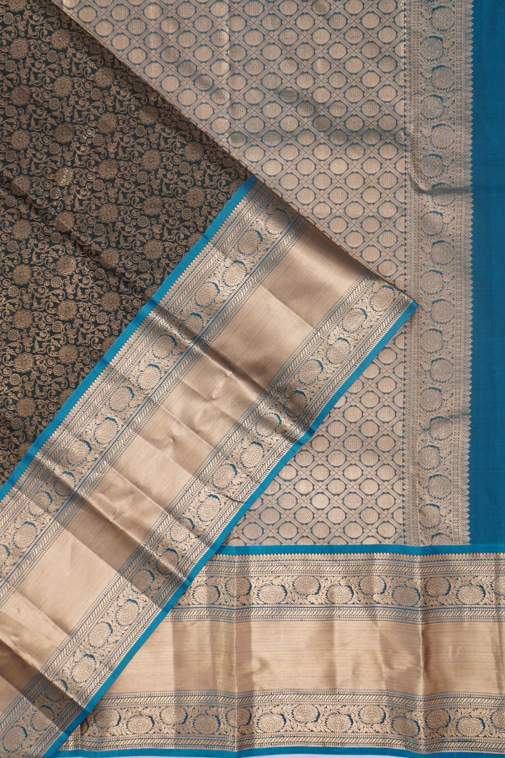 Taranga Kanchi Silk Brocade Black Saree