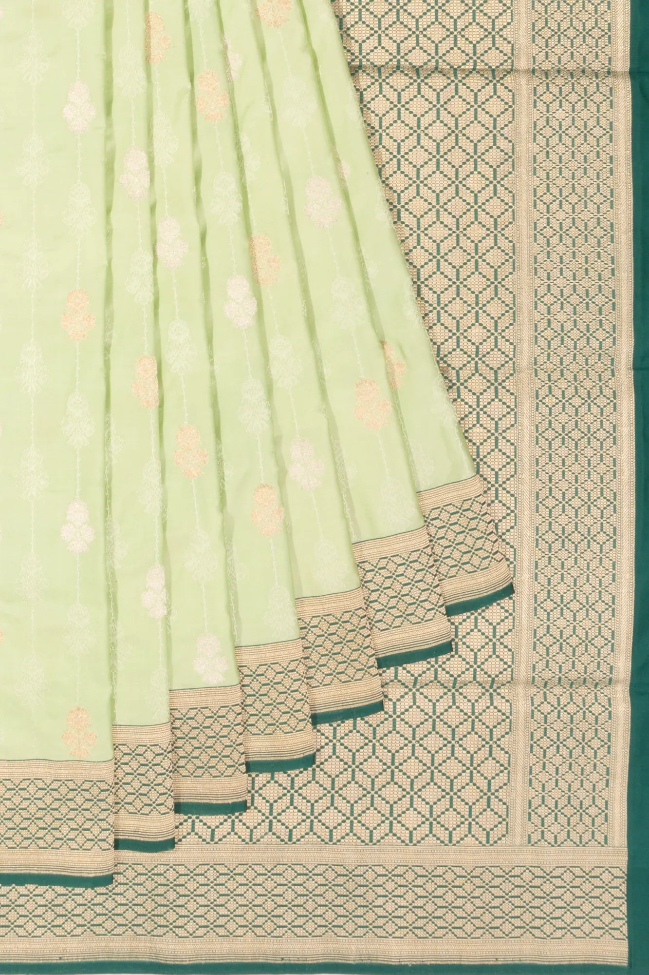Banarasi Satin Brocade Pastel Green Saree
