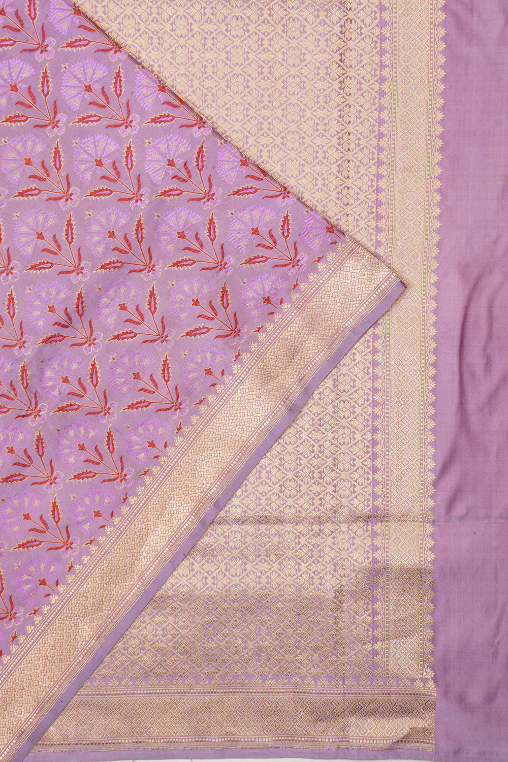 Banarasi Silk Brocade Lavender Saree