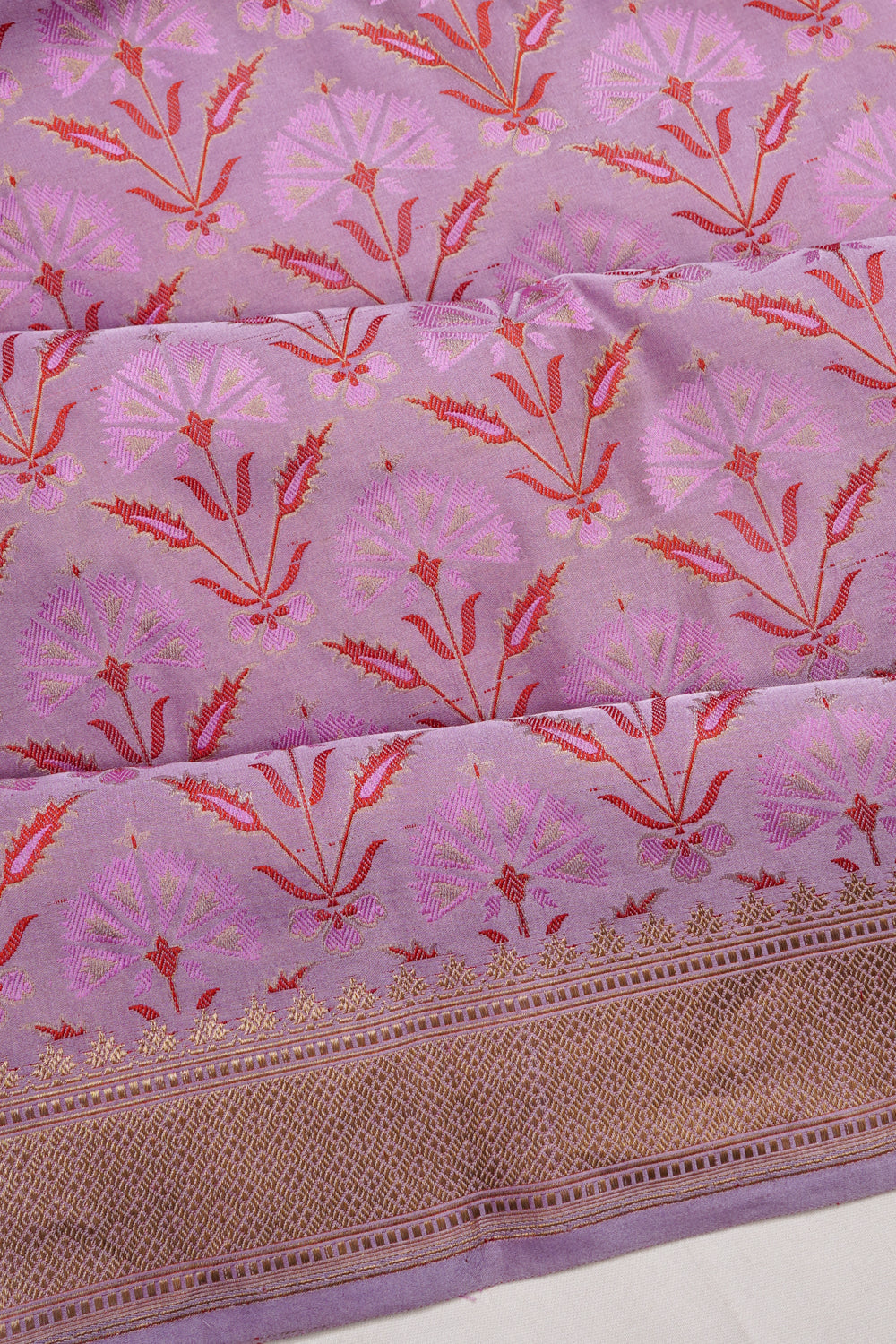 Banarasi Silk Brocade Lavender Saree