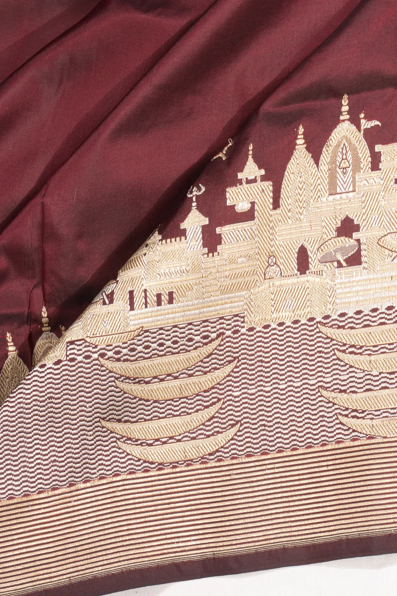 Banarasi Silk Plain Maroon Saree