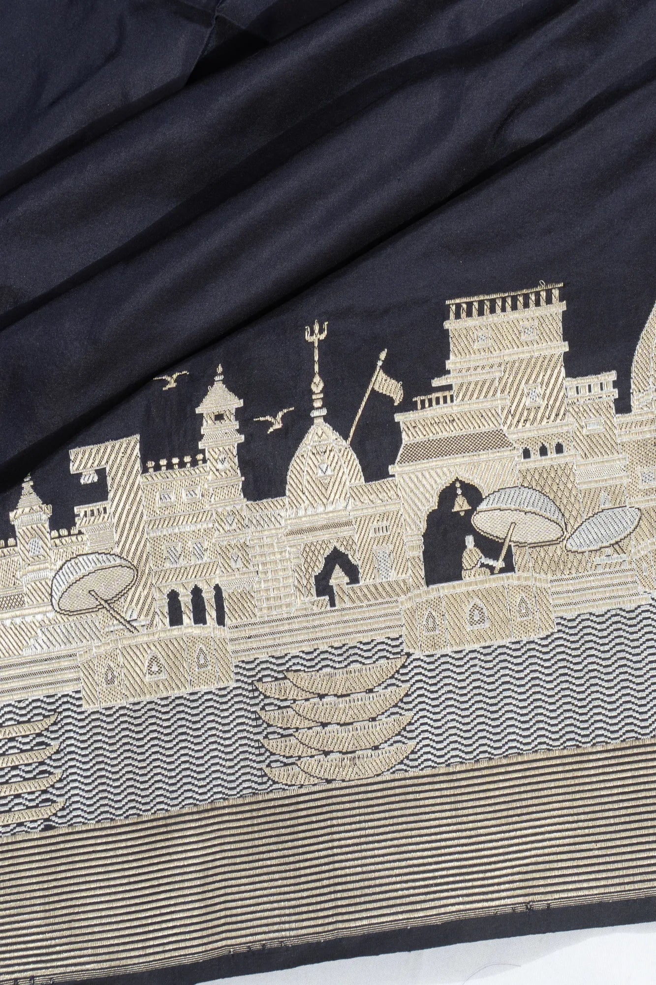 Banarasi Silk Plain Black Saree