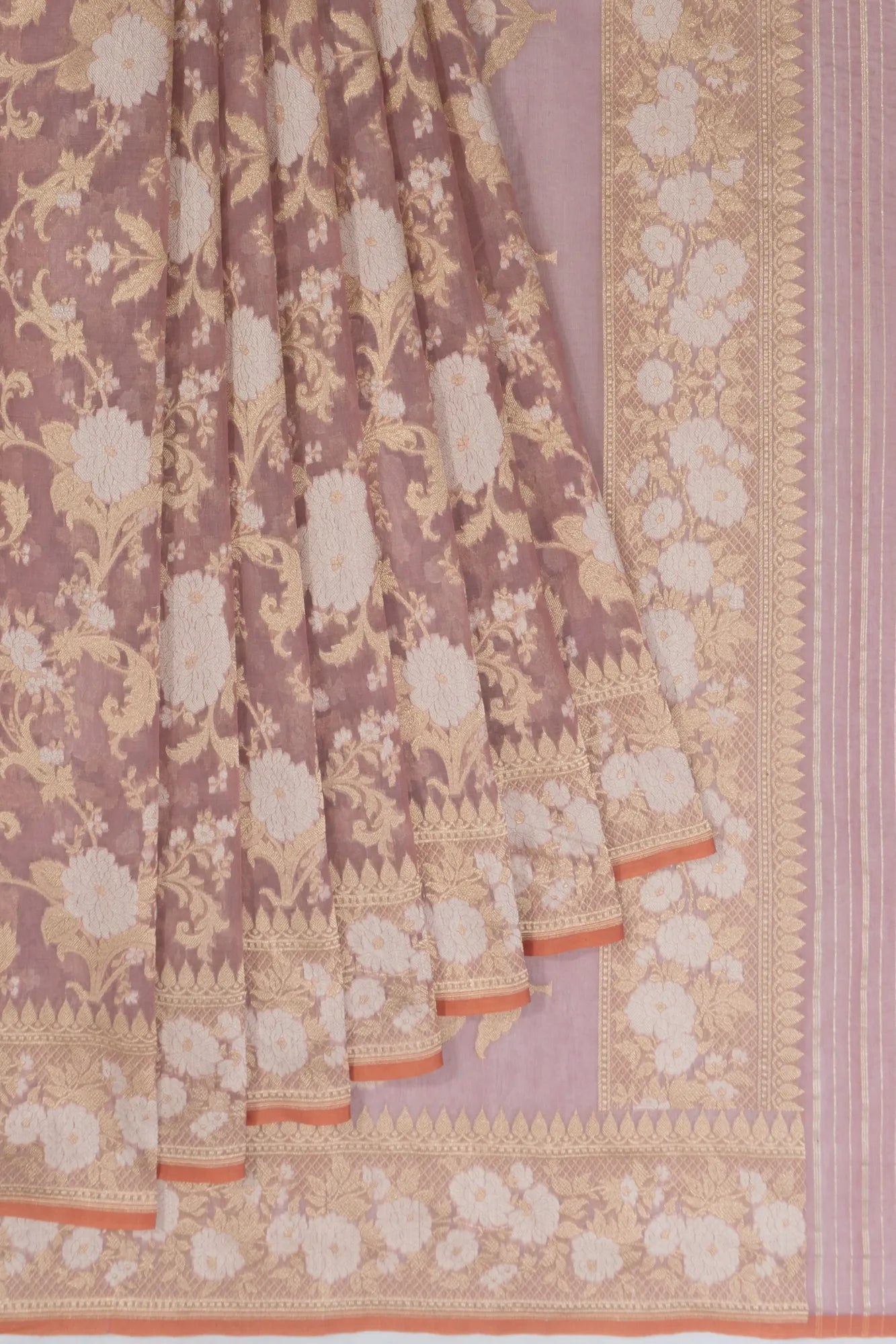 Banarasi Cotton Jaal Lilac Saree