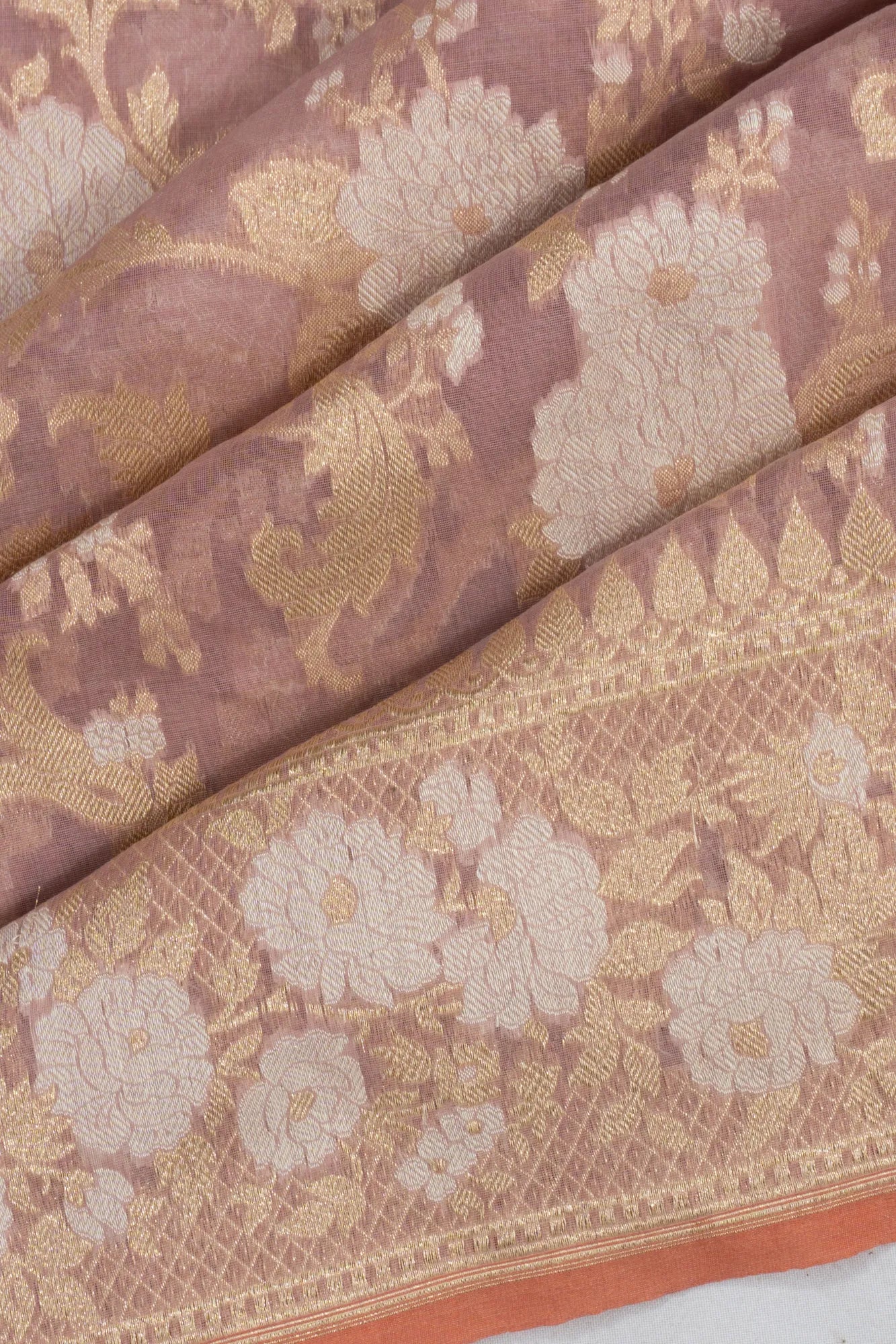 Banarasi Cotton Jaal Lilac Saree
