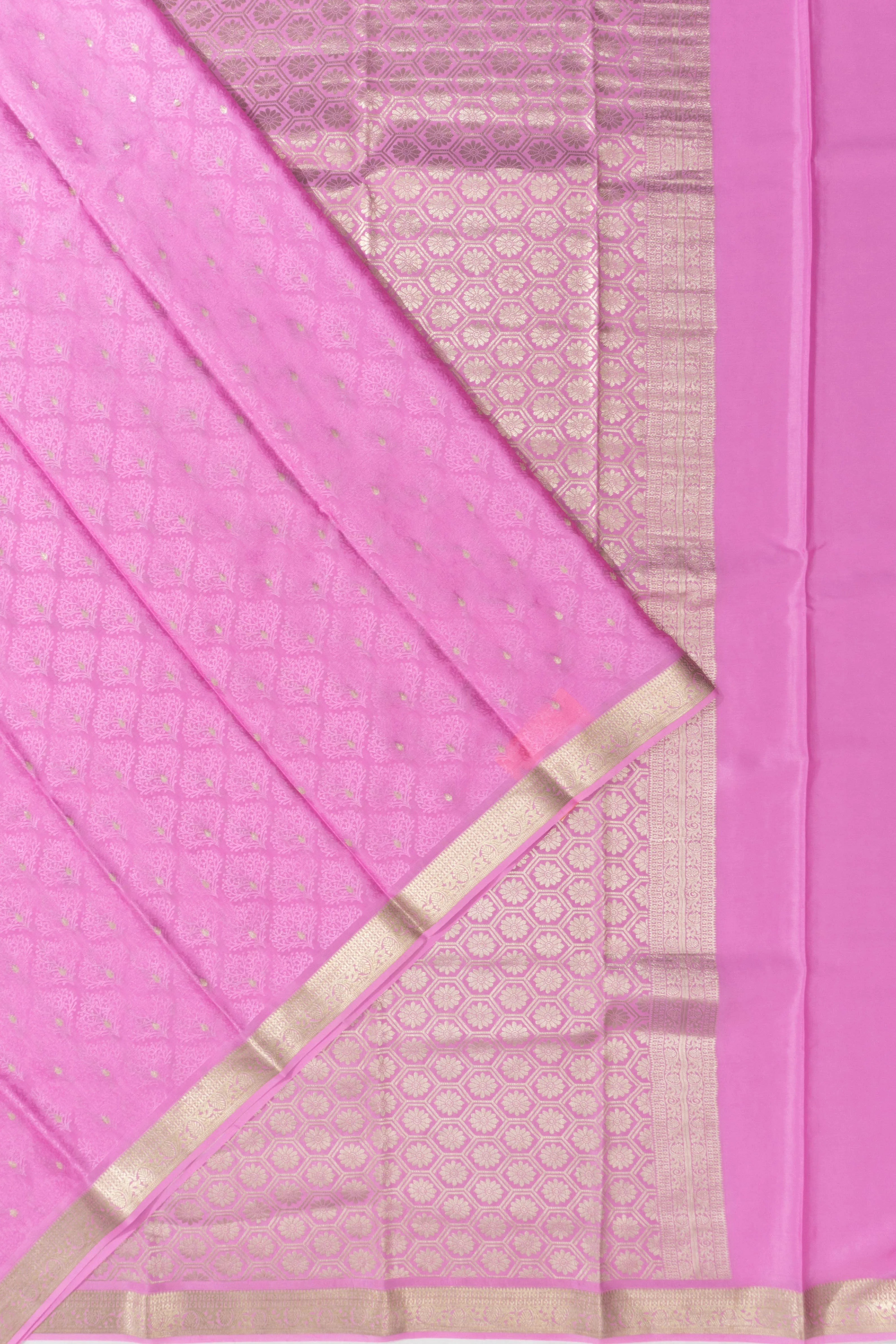 Mysore Silk Jacquard And Butta Violet Saree