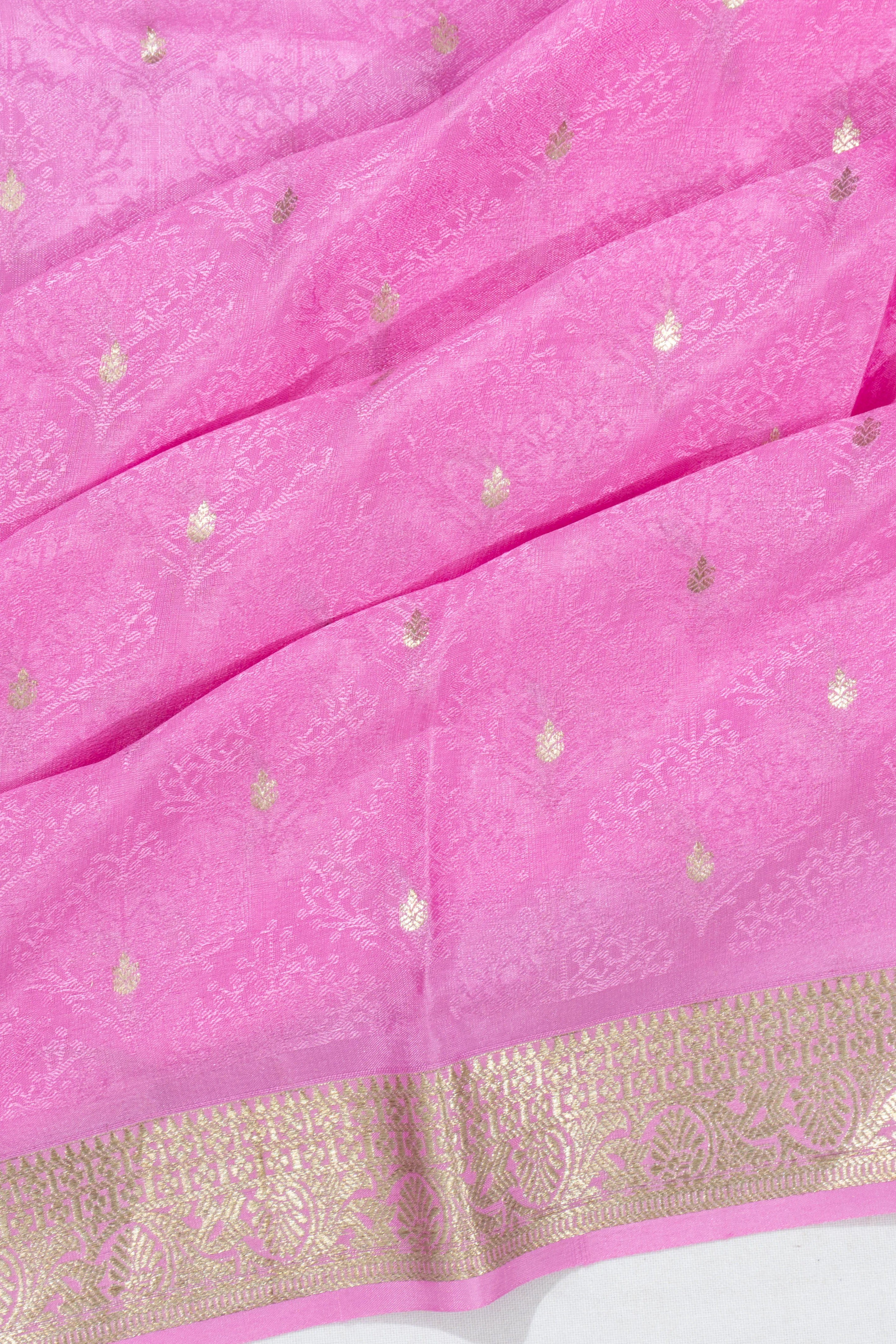 Mysore Silk Jacquard And Butta Violet Saree