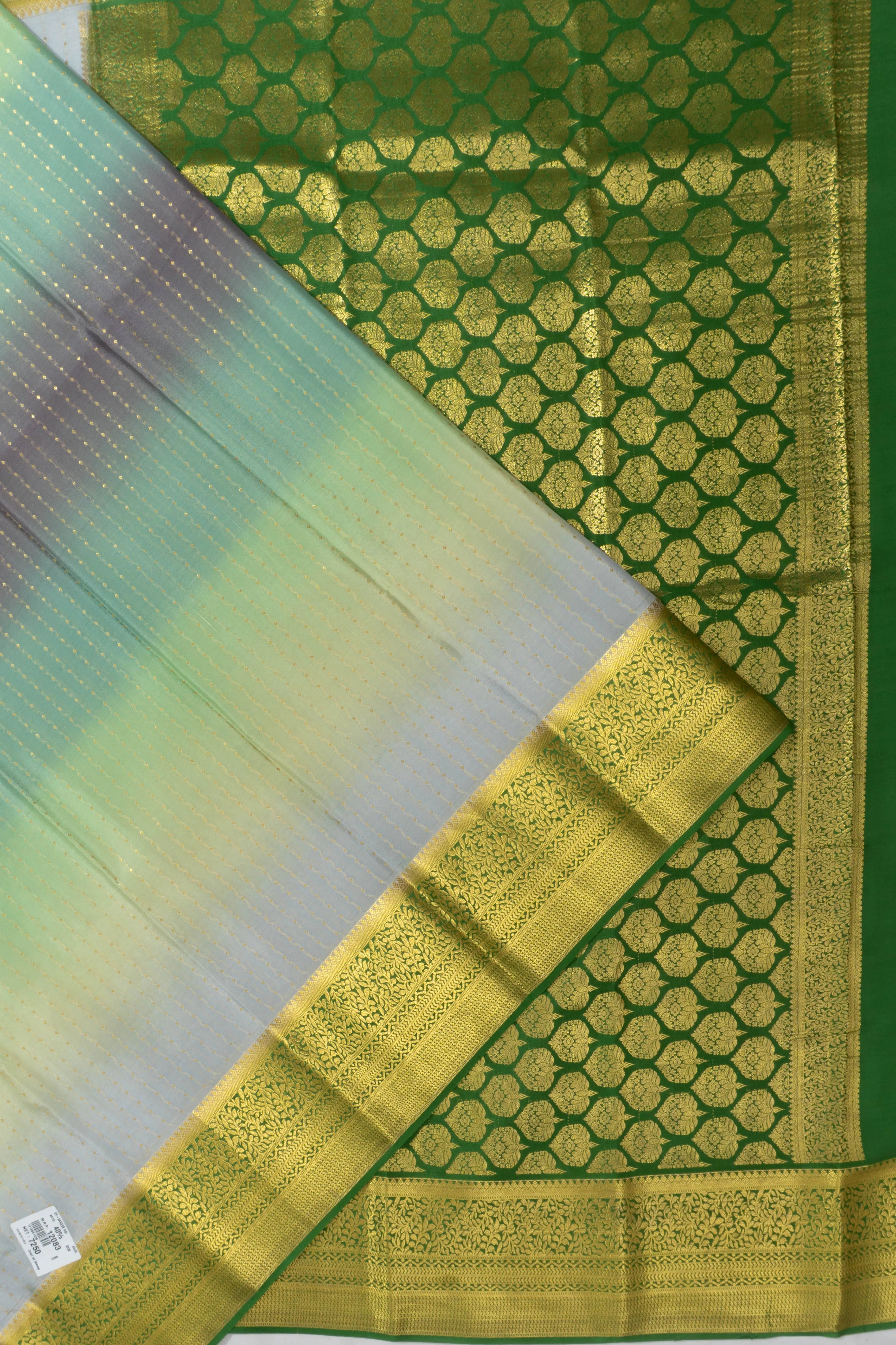 Mysore Silk Butta Green Saree