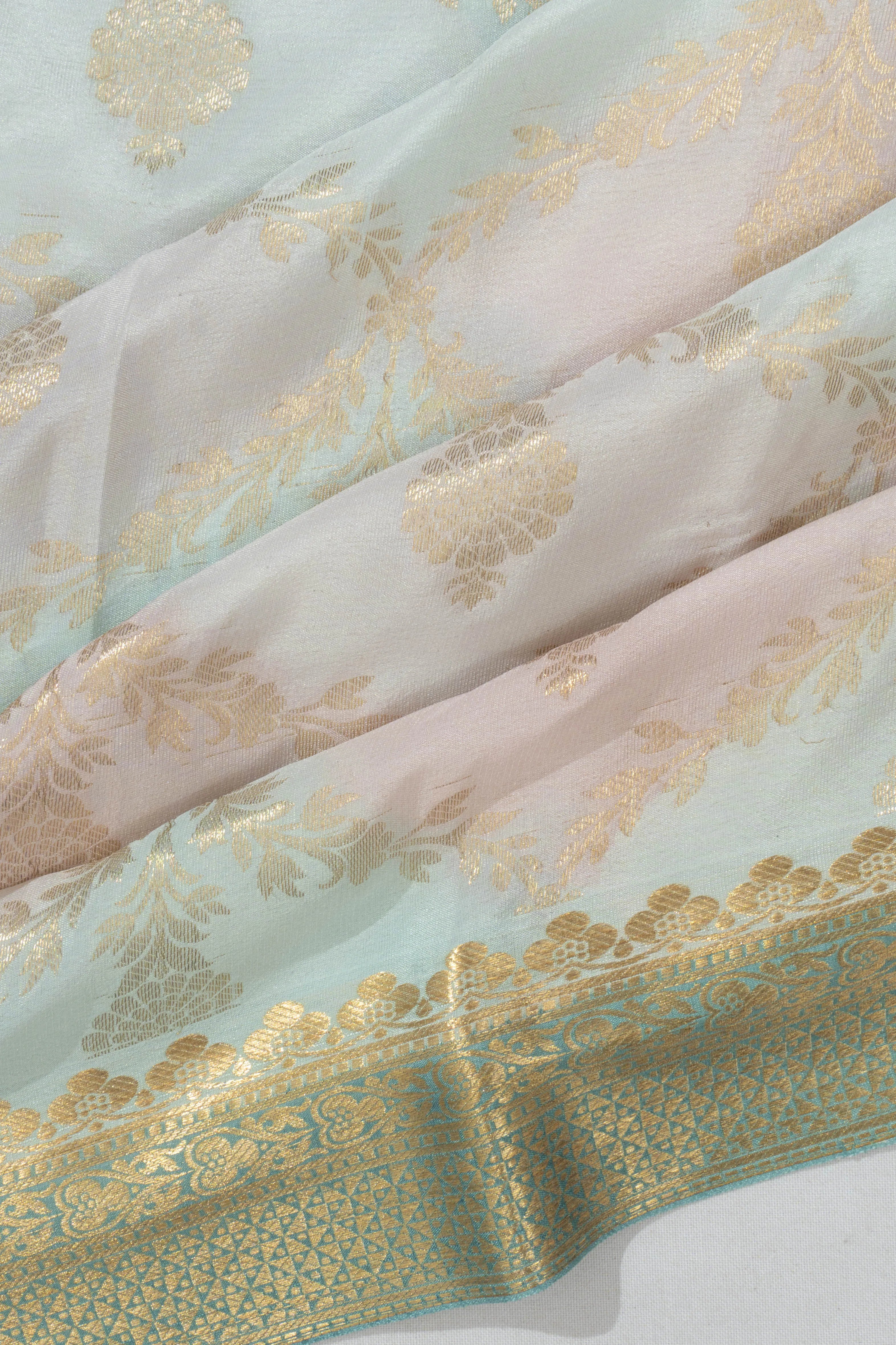 Mysore Silk Butta And Jaal Multicolour Saree