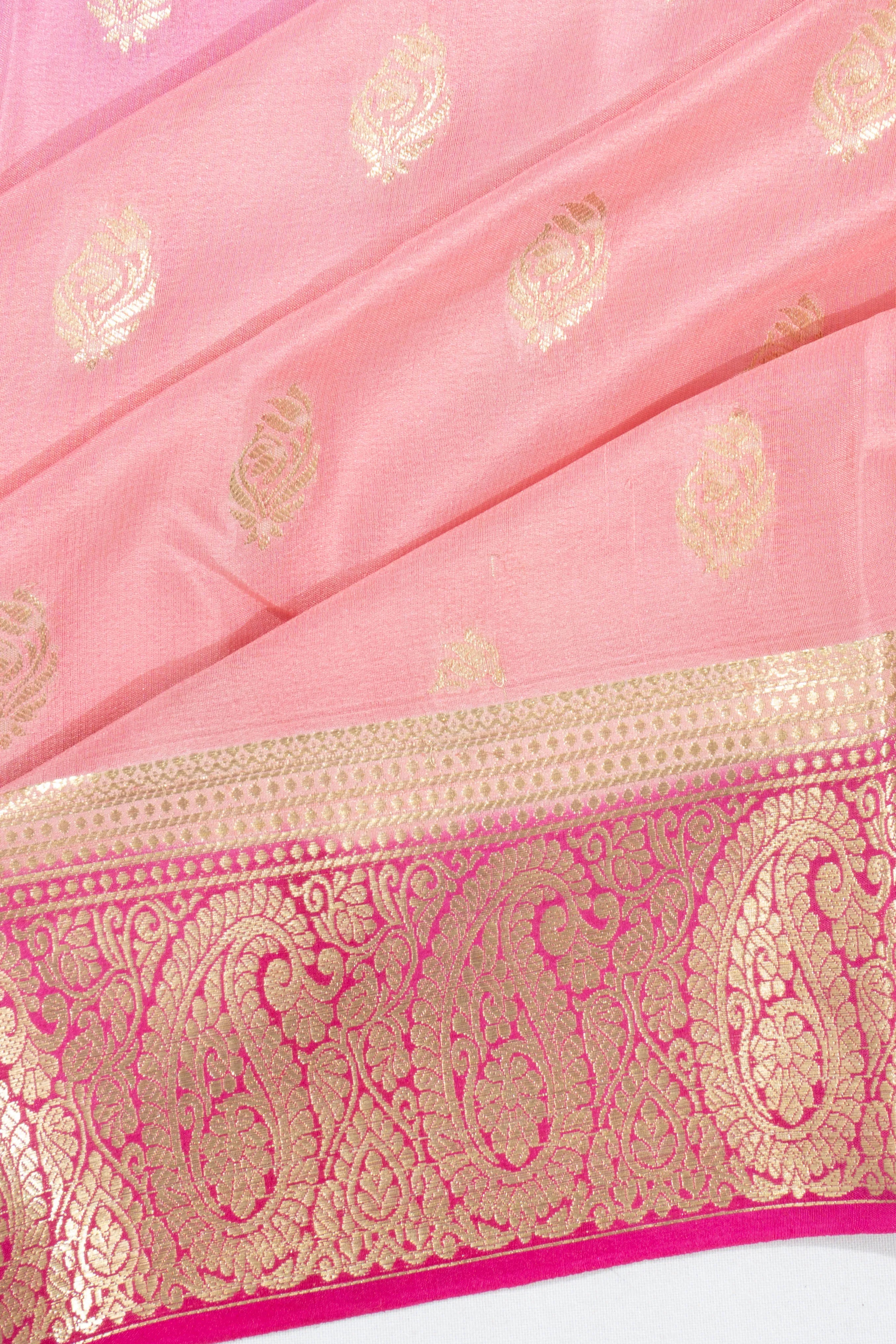 Mysore Silk Butta Dual Shade Pink And Lavender Saree