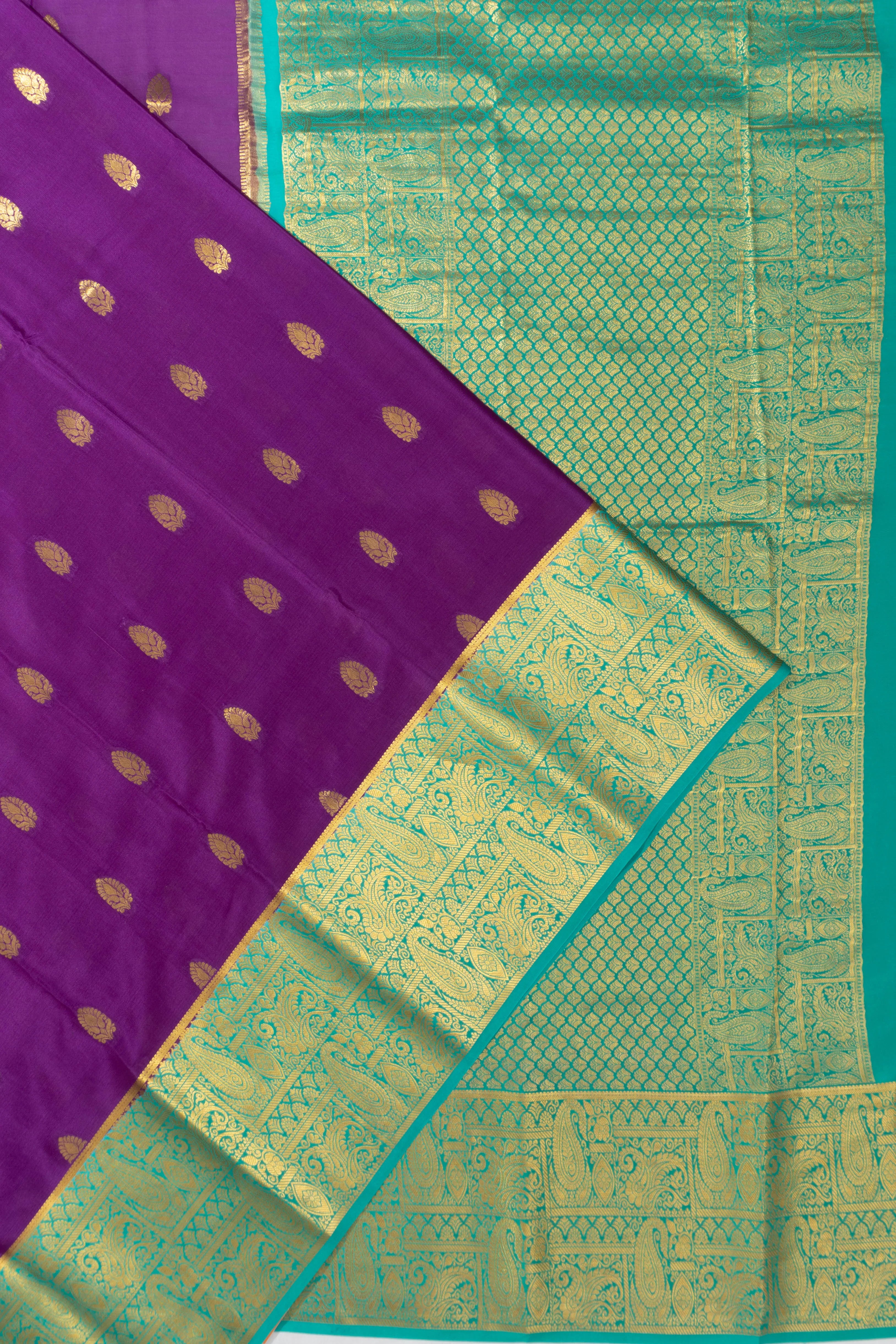Mysore Silk Butta Purple Saree