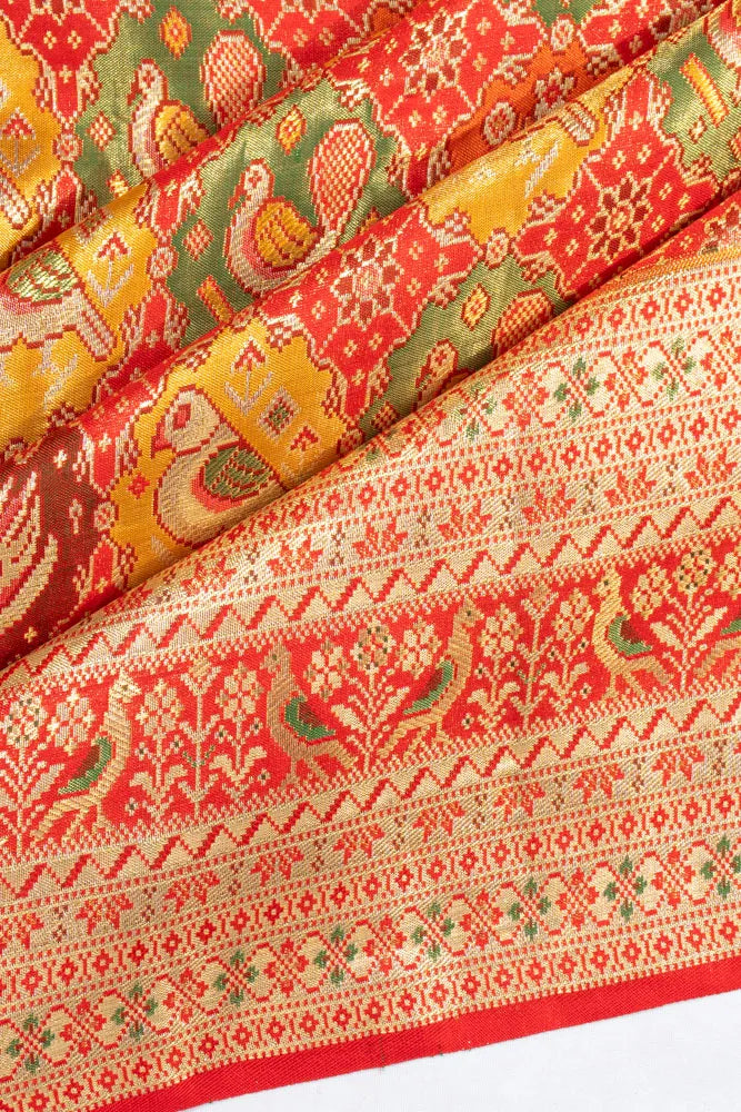 Kanchipuram Silk Tissue Brocade Red Saree