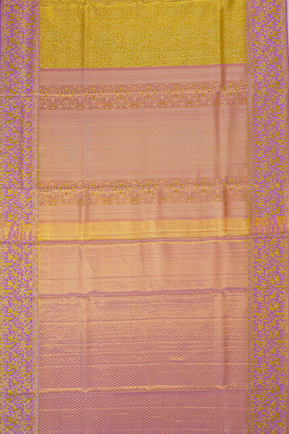 Taranga Kanchi Silk Tissue Brocade Green Saree